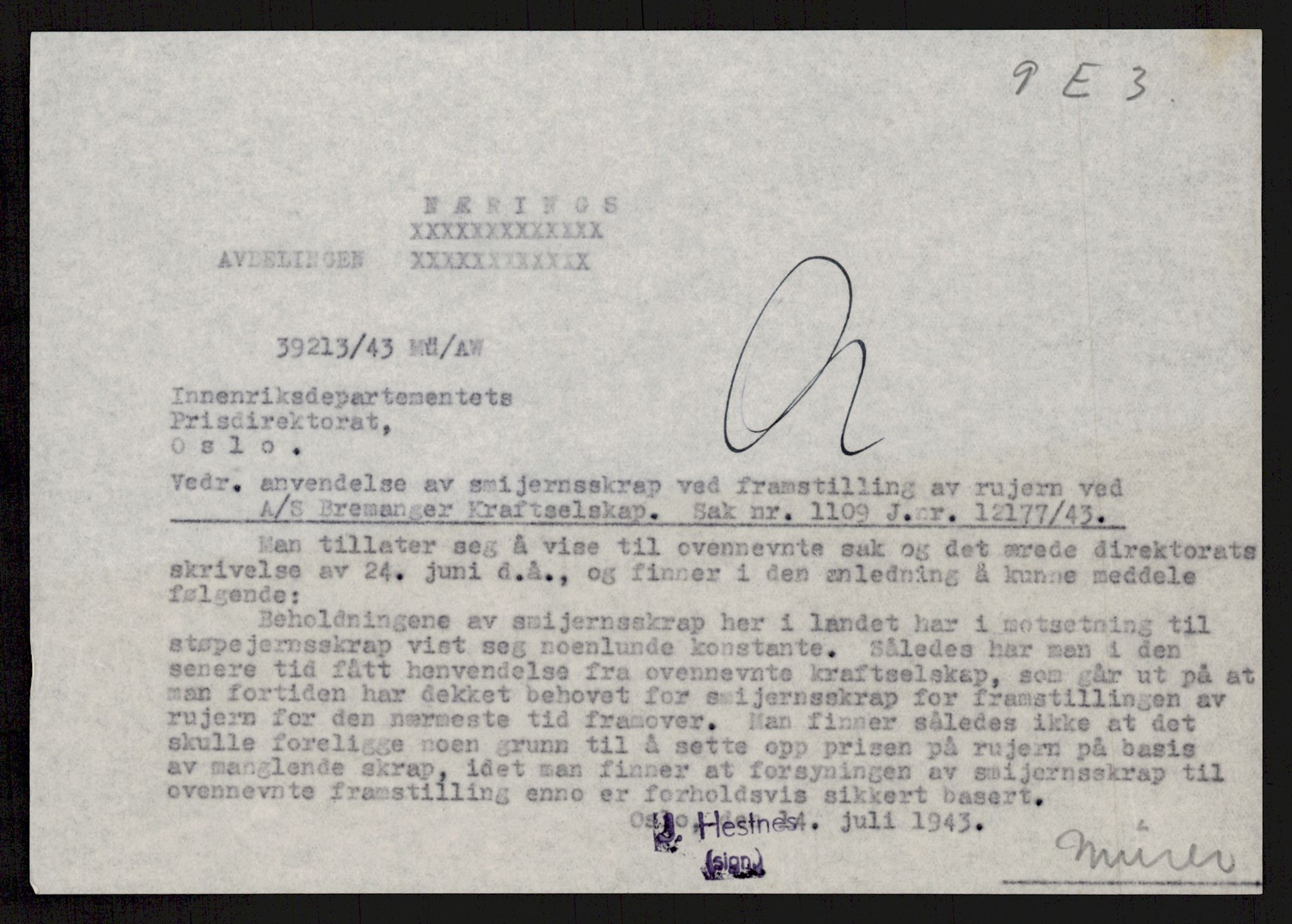 Direktoratet for industriforsyning, Sekretariatet, RA/S-4153/D/Df/L0055: 9. Metallkontoret, 1940-1945, p. 772