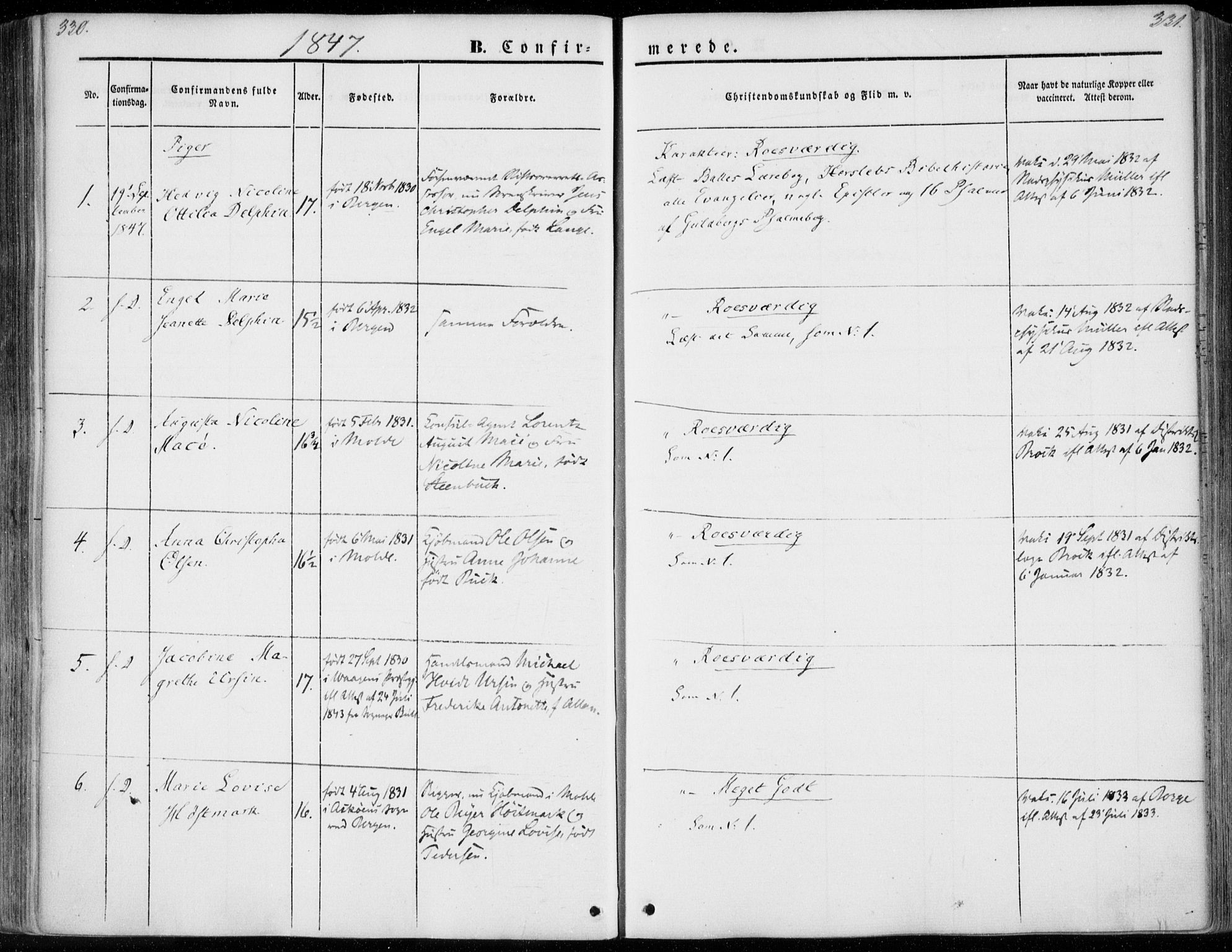 Ministerialprotokoller, klokkerbøker og fødselsregistre - Møre og Romsdal, AV/SAT-A-1454/558/L0689: Parish register (official) no. 558A03, 1843-1872, p. 330-331