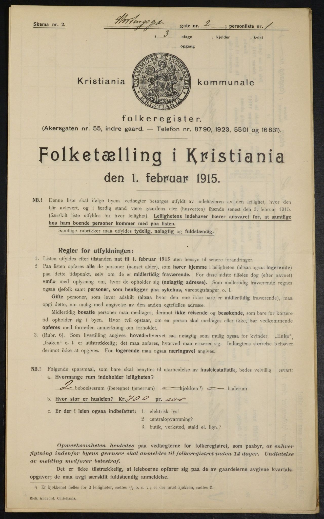 OBA, Municipal Census 1915 for Kristiania, 1915, p. 103665