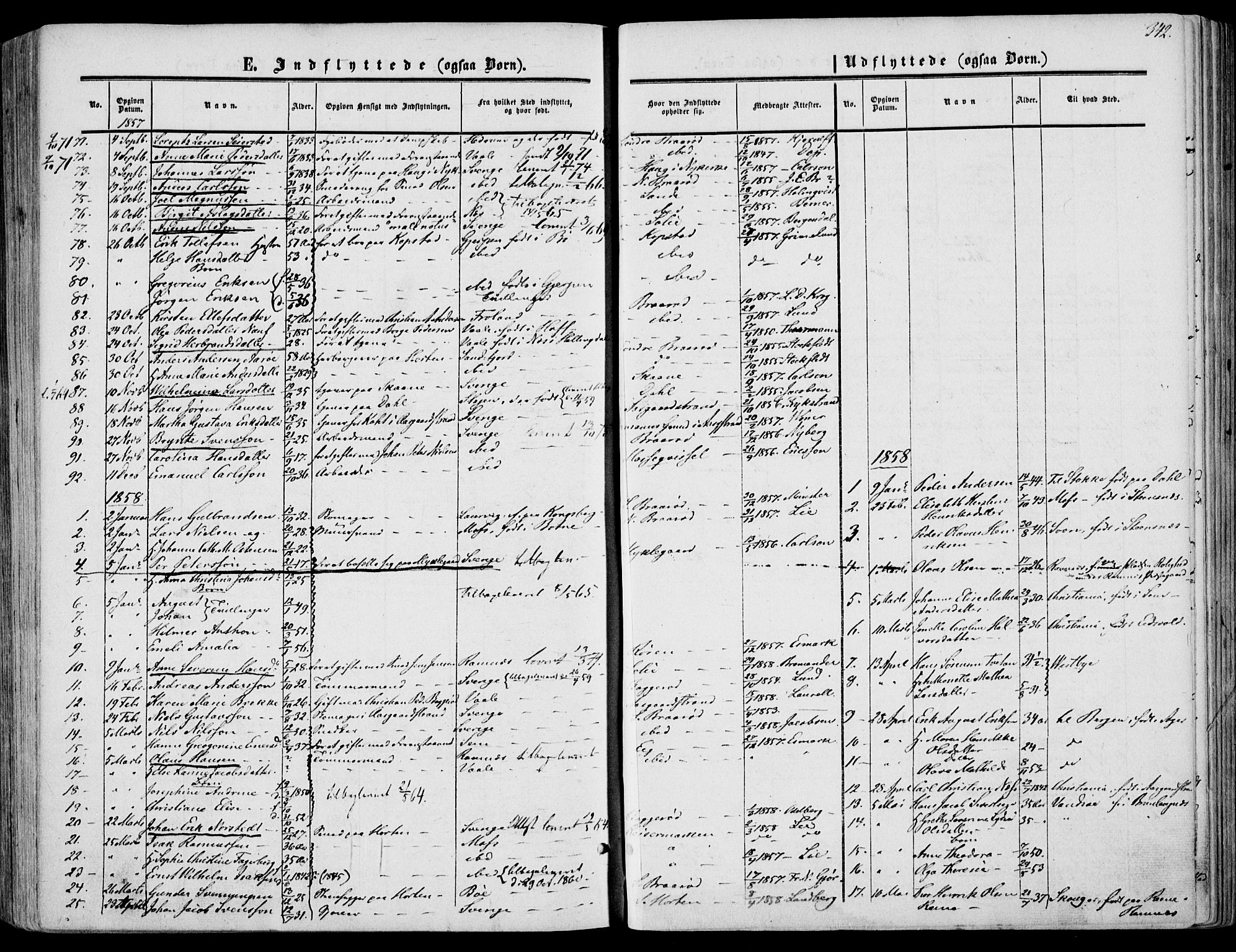 Borre kirkebøker, AV/SAKO-A-338/F/Fa/L0006: Parish register (official) no. I 6, 1852-1862, p. 342