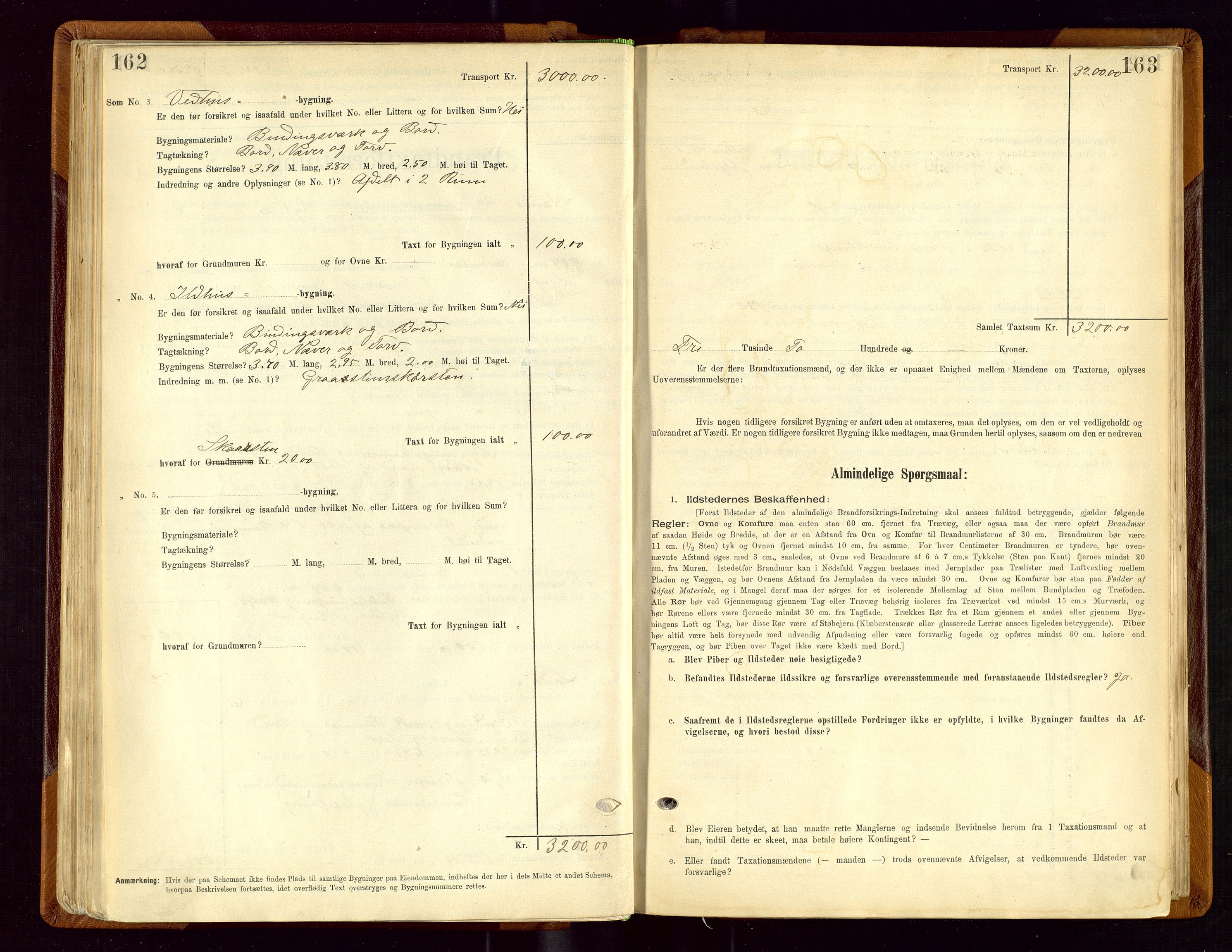 Sauda lensmannskontor, SAST/A-100177/Gob/L0001: Branntakstprotokoll - skjematakst, 1894-1914, p. 162-163