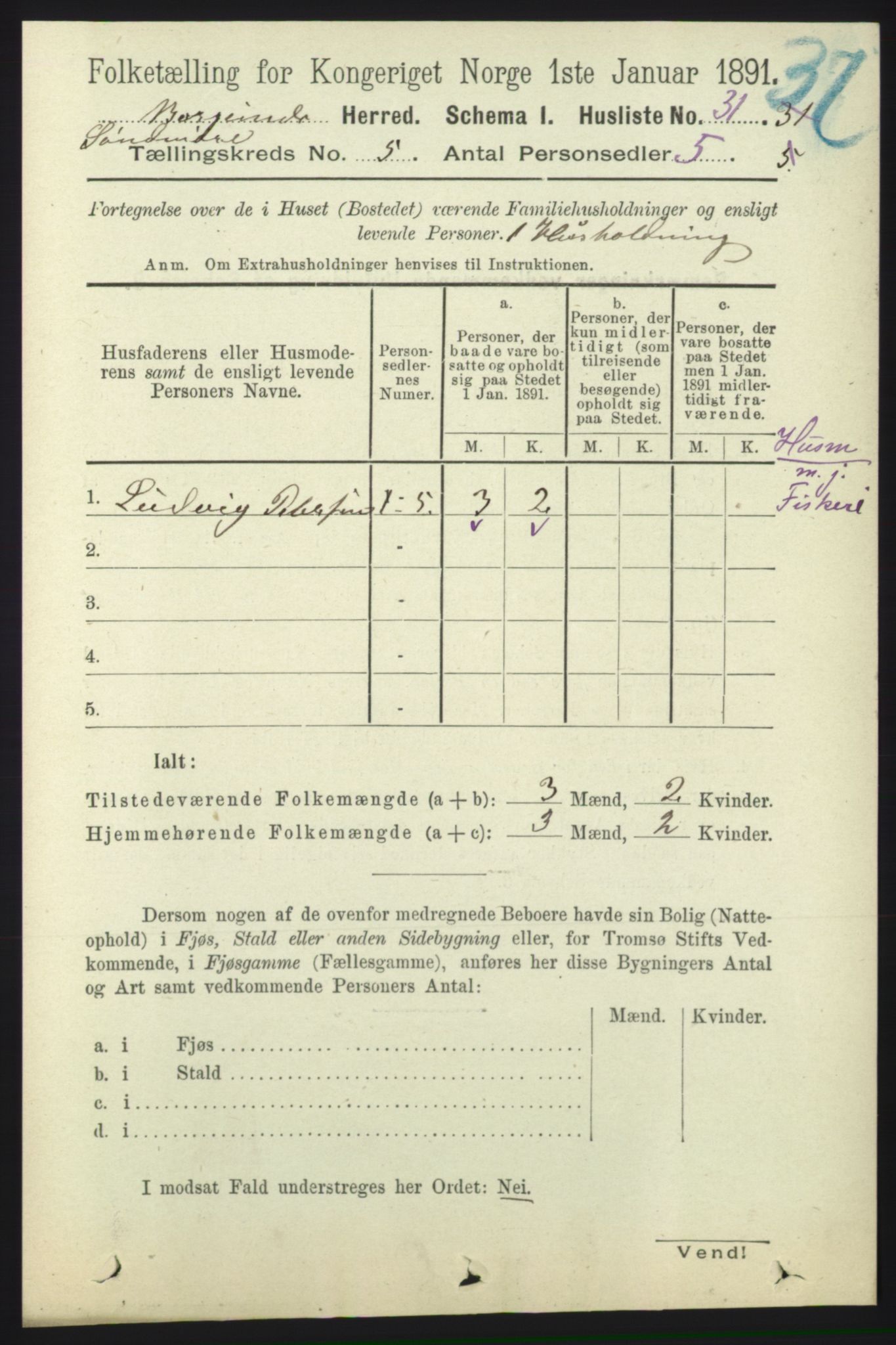 RA, 1891 census for 1531 Borgund, 1891, p. 1251