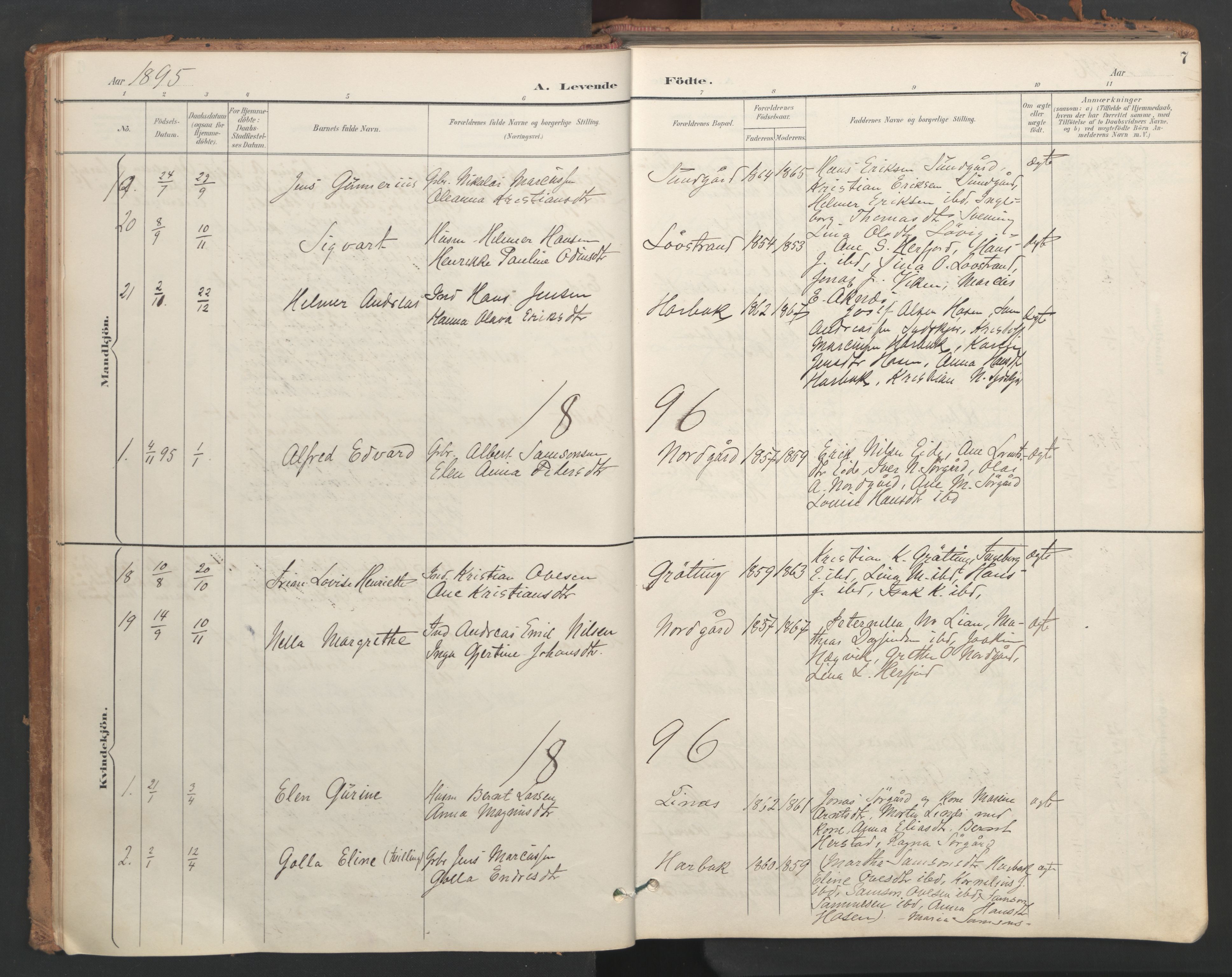 Ministerialprotokoller, klokkerbøker og fødselsregistre - Sør-Trøndelag, SAT/A-1456/656/L0693: Parish register (official) no. 656A02, 1894-1913, p. 7