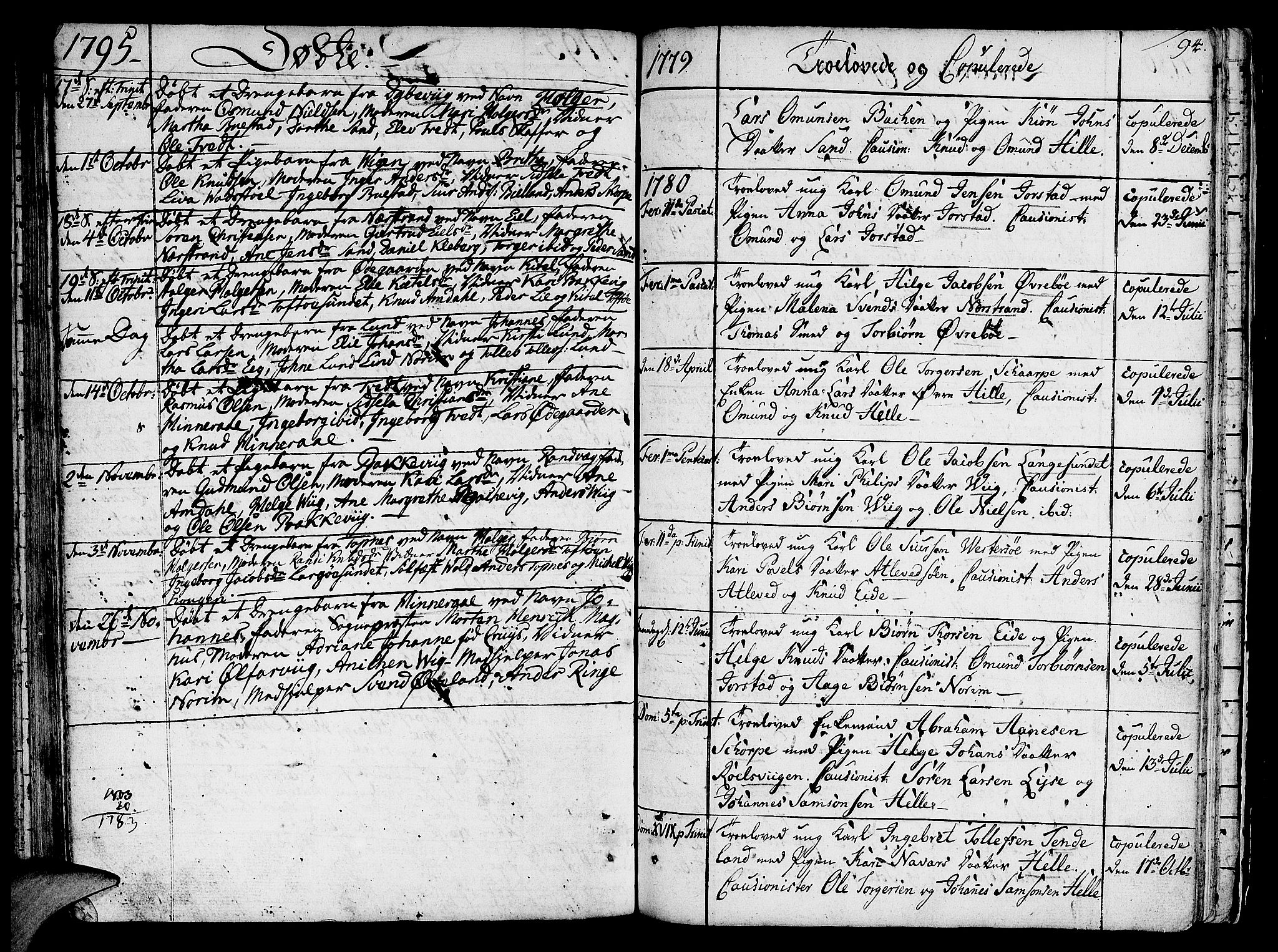 Nedstrand sokneprestkontor, SAST/A-101841/01/IV: Parish register (official) no. A 4, 1779-1795, p. 94