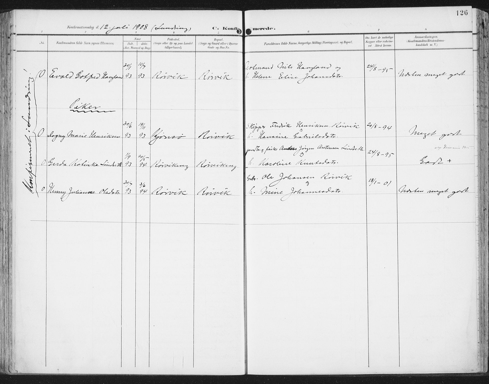 Ministerialprotokoller, klokkerbøker og fødselsregistre - Nord-Trøndelag, SAT/A-1458/786/L0688: Parish register (official) no. 786A04, 1899-1912, p. 126