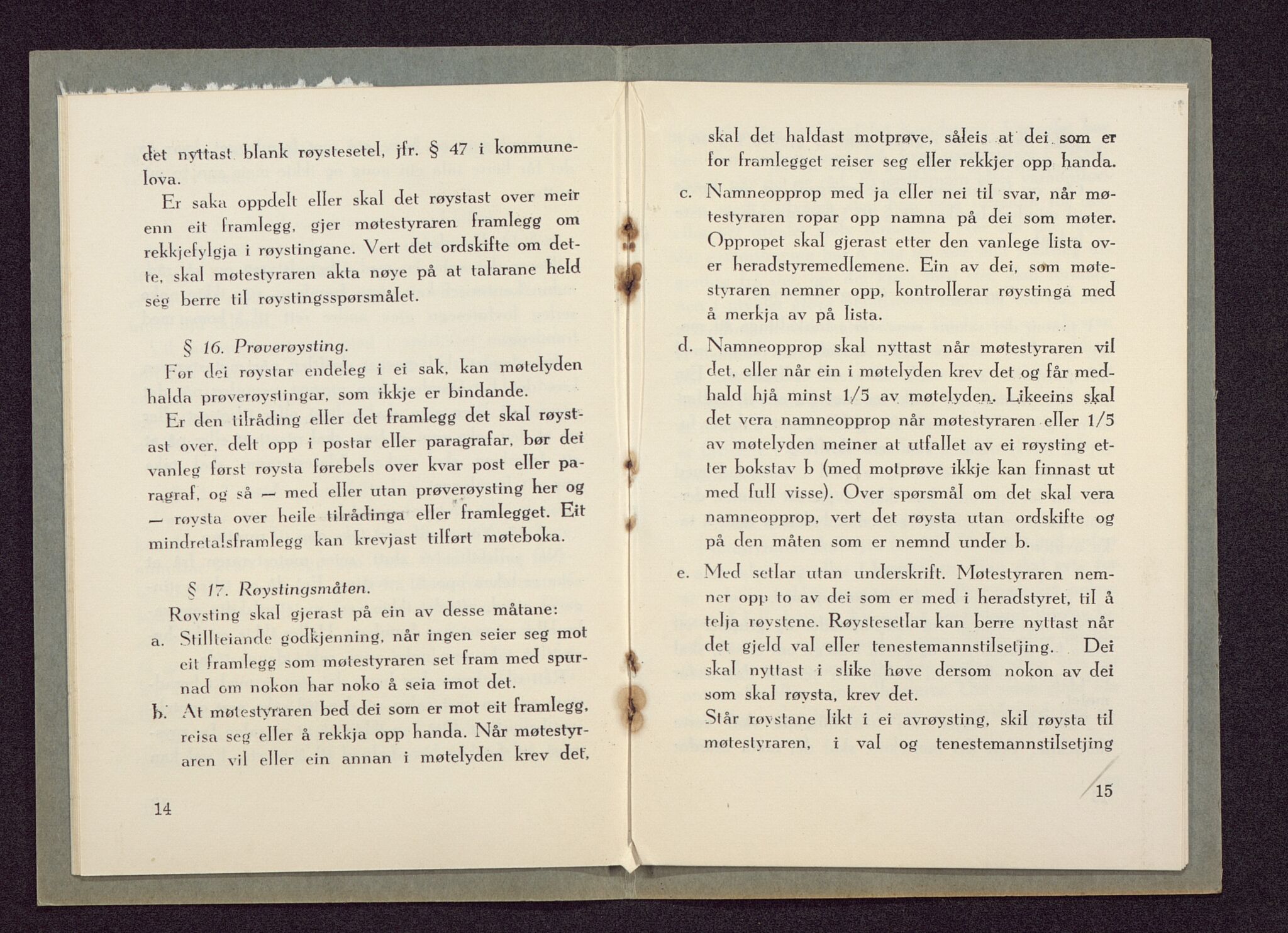 Haus/Arna kommune. Formannskapet, BBA/A-0057/X/L0001/0002: Egenproduserte trykksaker. / Føresegner for Haus heradstyre og Haus formannskap. Hefte., 1957
