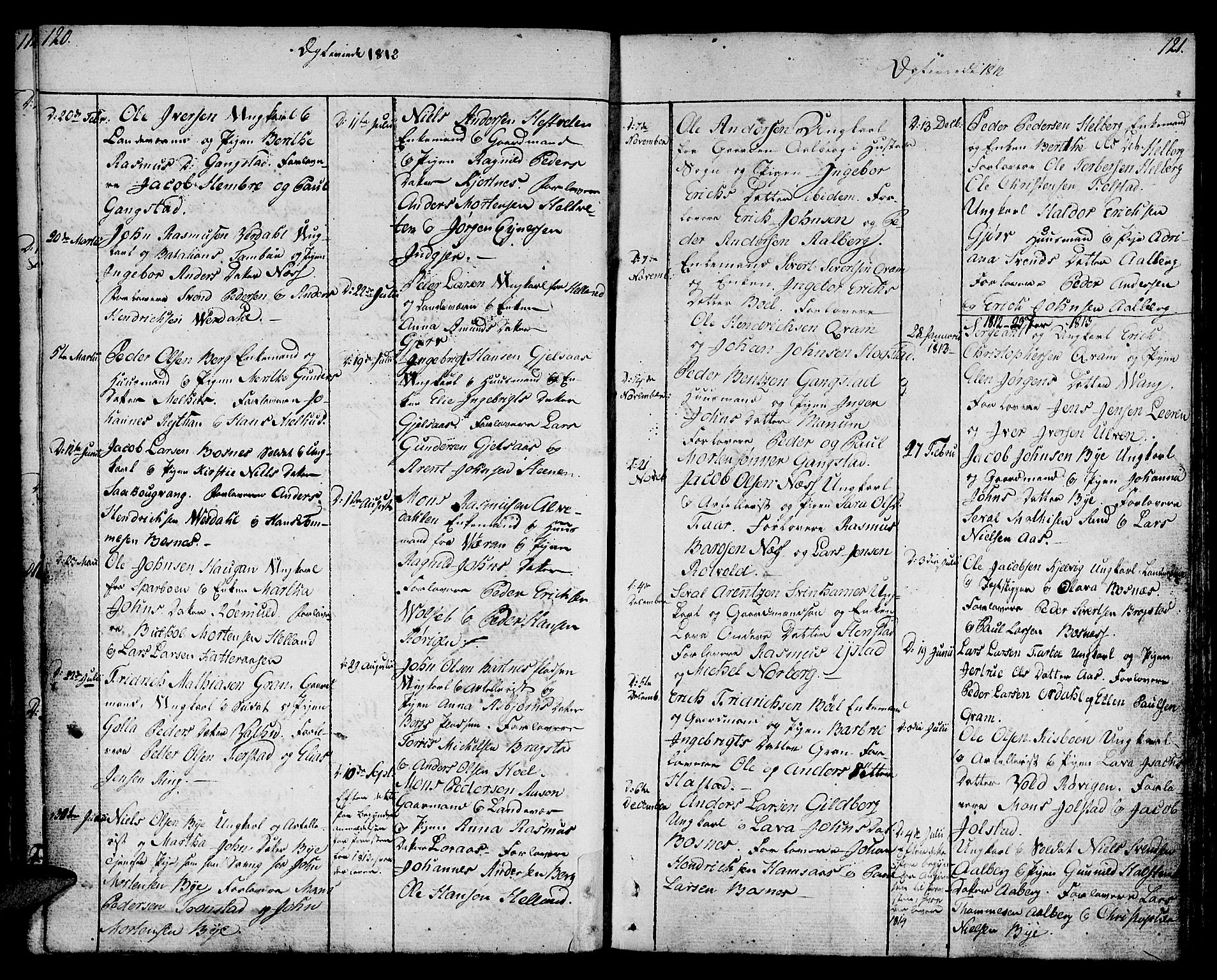 Ministerialprotokoller, klokkerbøker og fødselsregistre - Nord-Trøndelag, SAT/A-1458/730/L0274: Parish register (official) no. 730A03, 1802-1816, p. 120-121