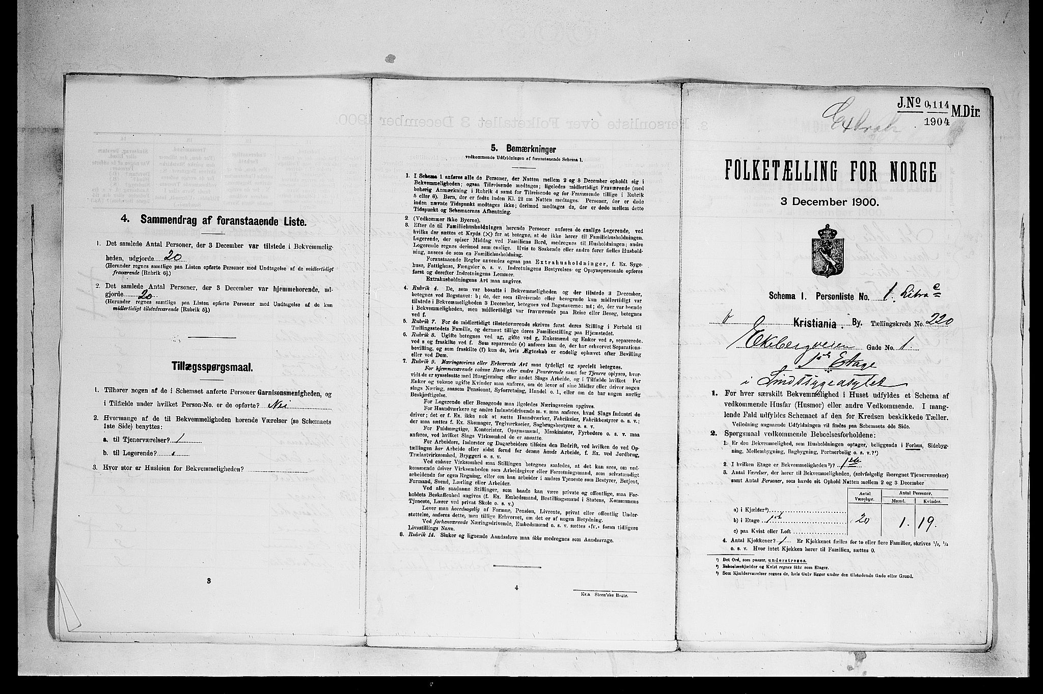 SAO, 1900 census for Kristiania, 1900, p. 18682