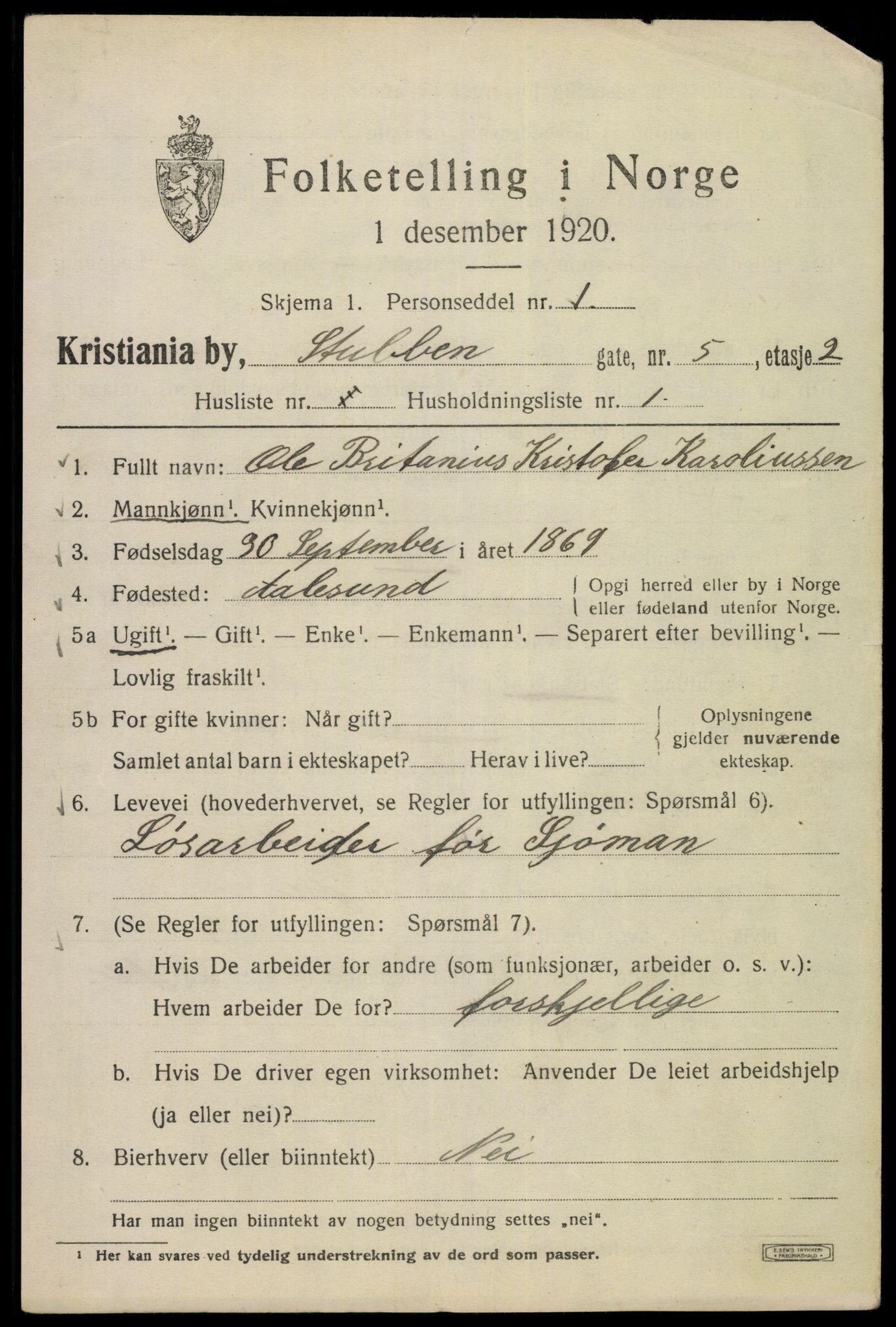 SAO, 1920 census for Kristiania, 1920, p. 553469