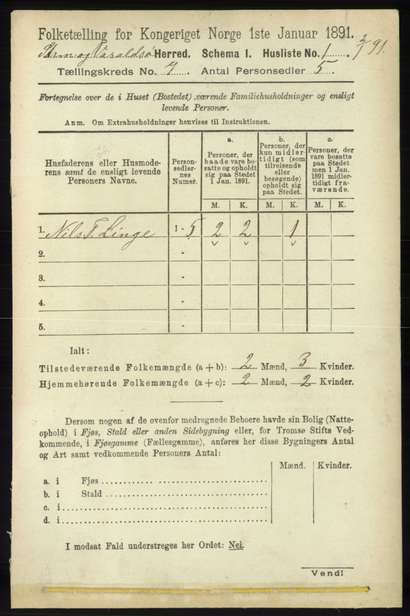 RA, 1891 census for 1226 Strandebarm og Varaldsøy, 1891, p. 2586