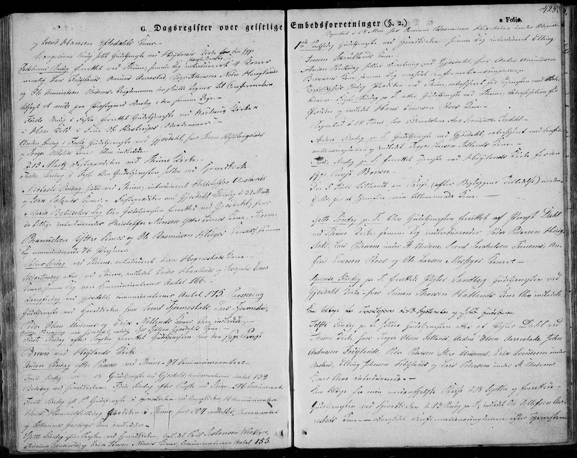 Lye sokneprestkontor, AV/SAST-A-101794/001/30BA/L0004: Parish register (official) no. A 4, 1826-1841, p. 425
