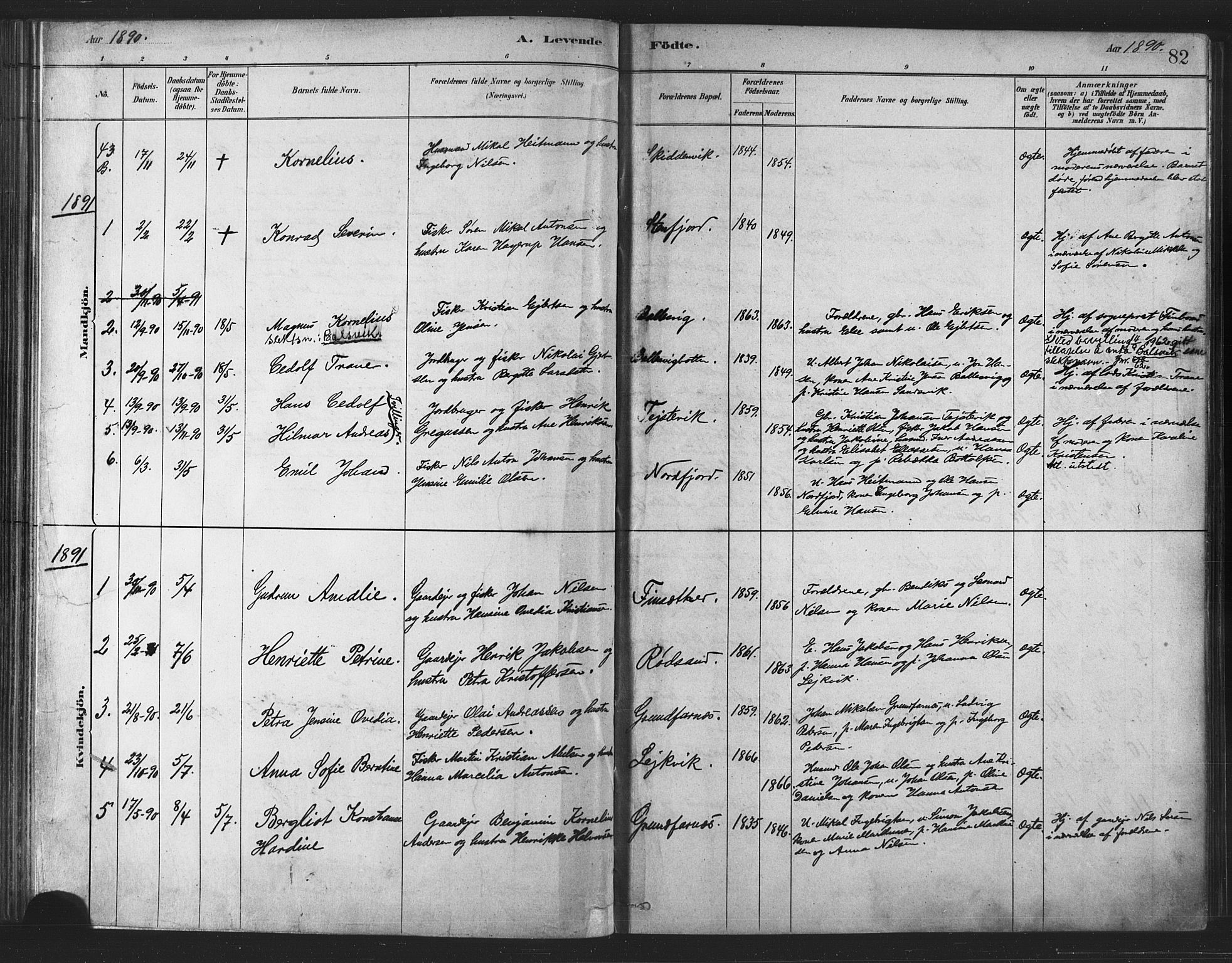 Berg sokneprestkontor, SATØ/S-1318/G/Ga/Gaa/L0004kirke: Parish register (official) no. 4, 1880-1894, p. 82