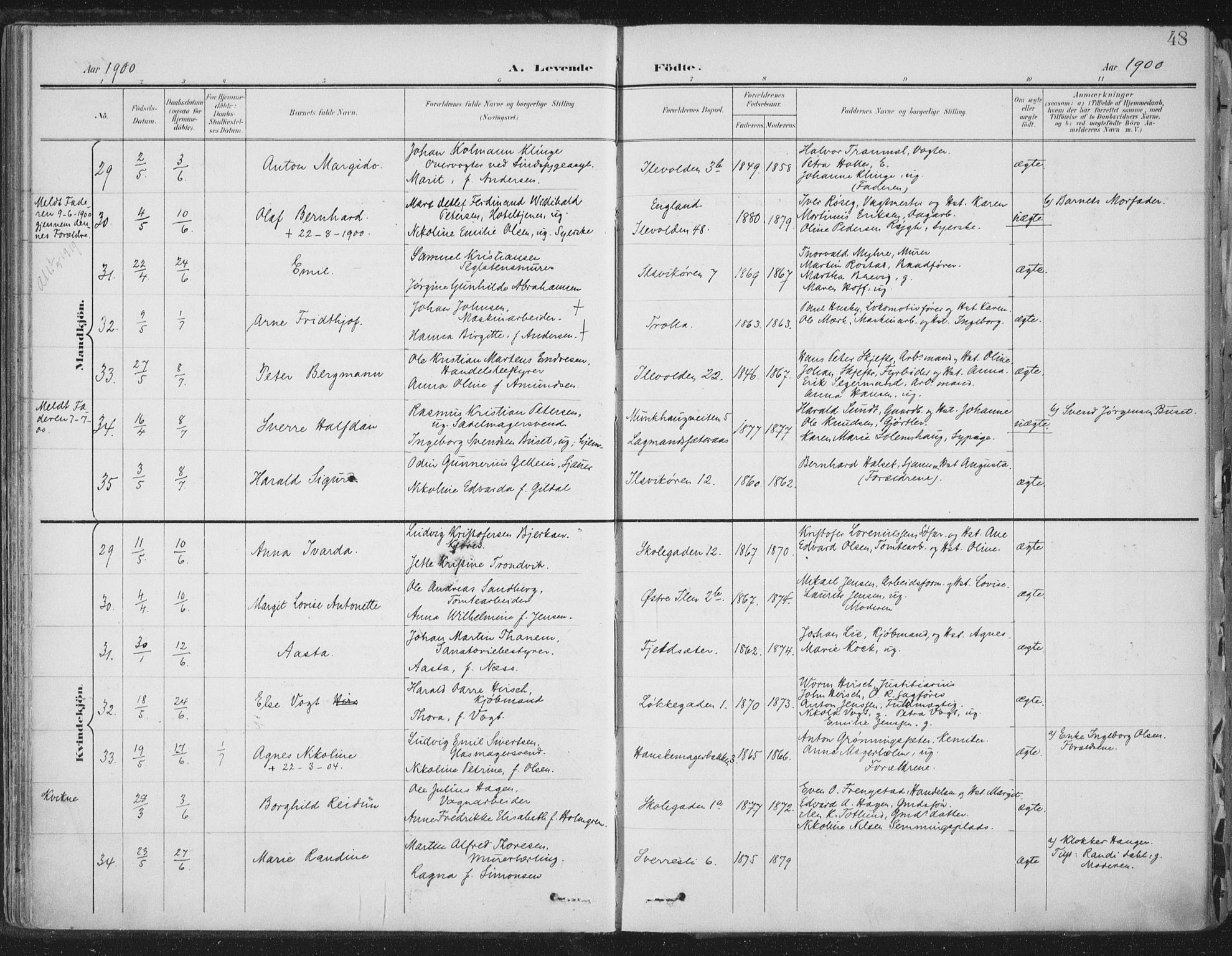 Ministerialprotokoller, klokkerbøker og fødselsregistre - Sør-Trøndelag, SAT/A-1456/603/L0167: Parish register (official) no. 603A06, 1896-1932, p. 48