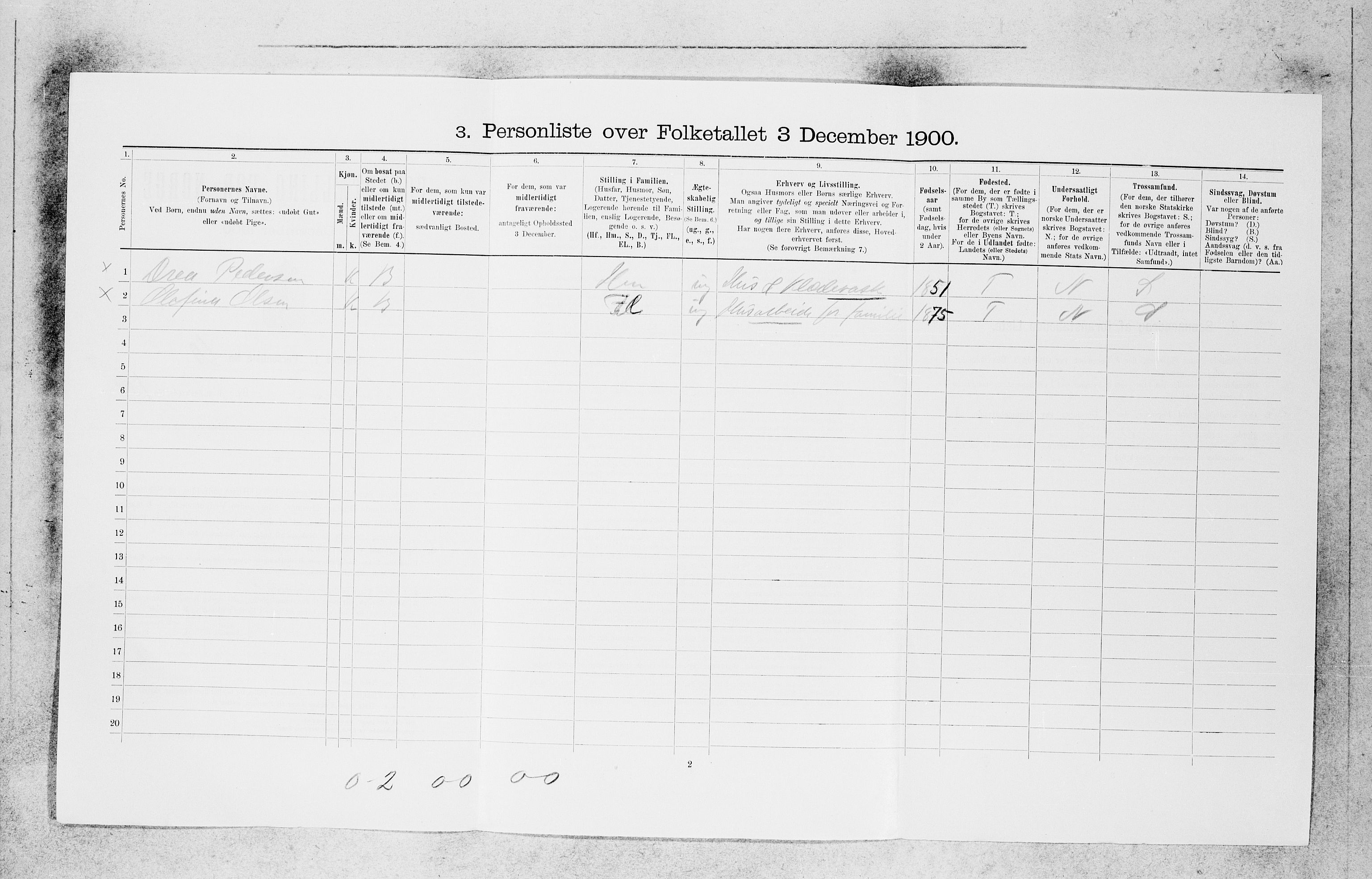 SAB, 1900 census for Bergen, 1900, p. 28462