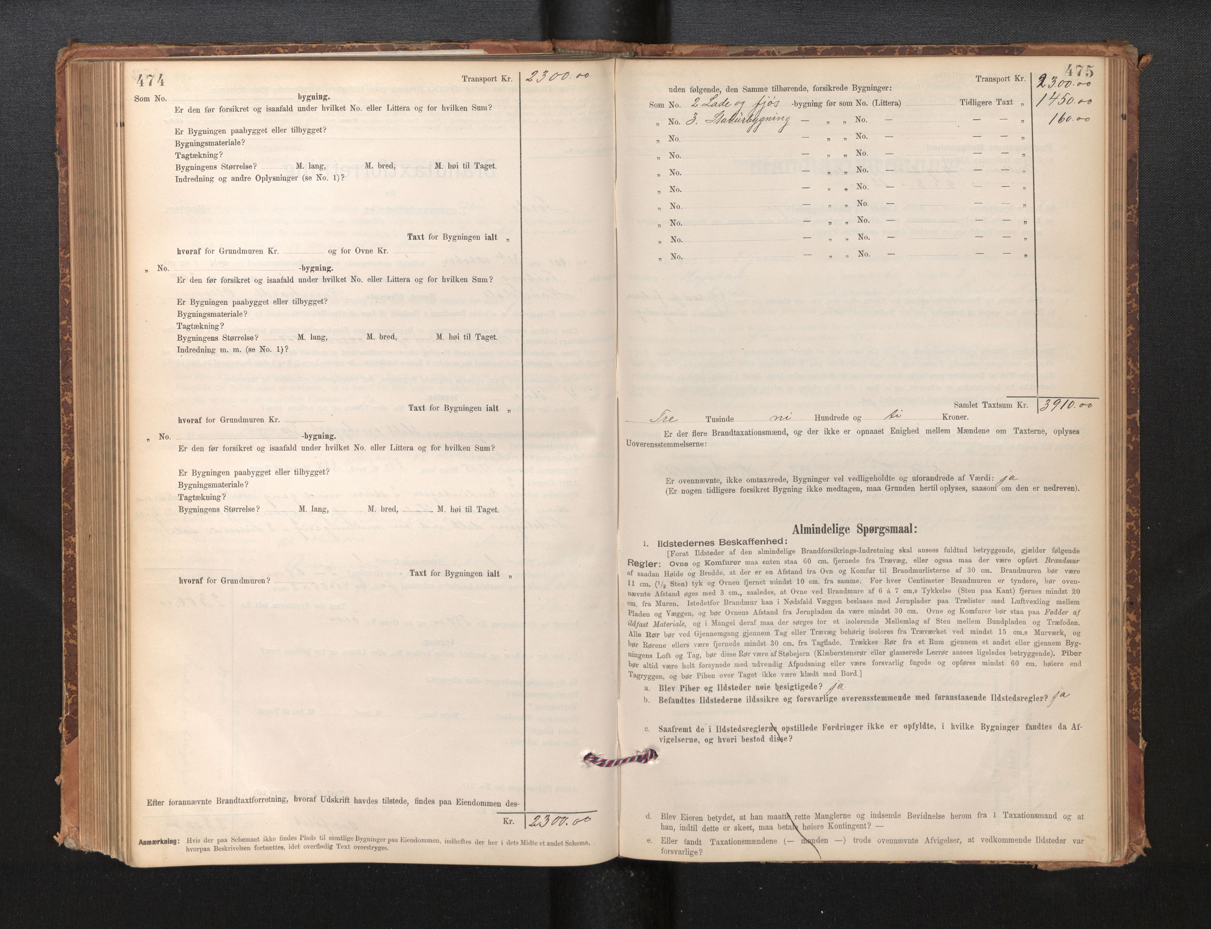 Lensmannen i Førde, AV/SAB-A-27401/0012/L0008: Branntakstprotokoll, skjematakst, 1895-1922, p. 474-475