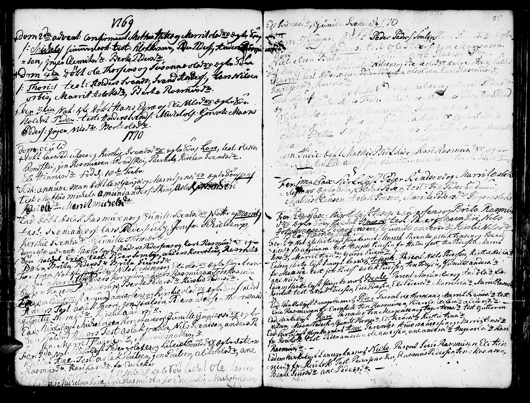 Kautokeino sokneprestembete, SATØ/S-1340/H/Ha/L0001.kirke: Parish register (official) no. 1, 1723-1776, p. 84-85
