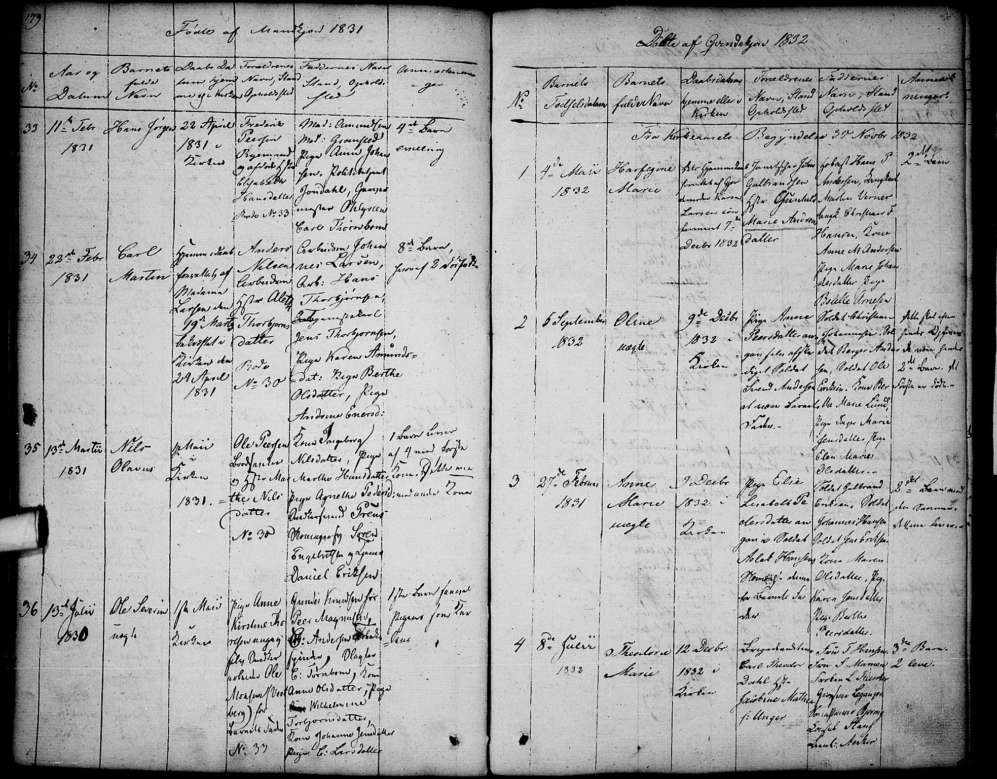 Halden prestekontor Kirkebøker, AV/SAO-A-10909/F/Fa/L0004: Parish register (official) no. I 4, 1823-1834, p. 179