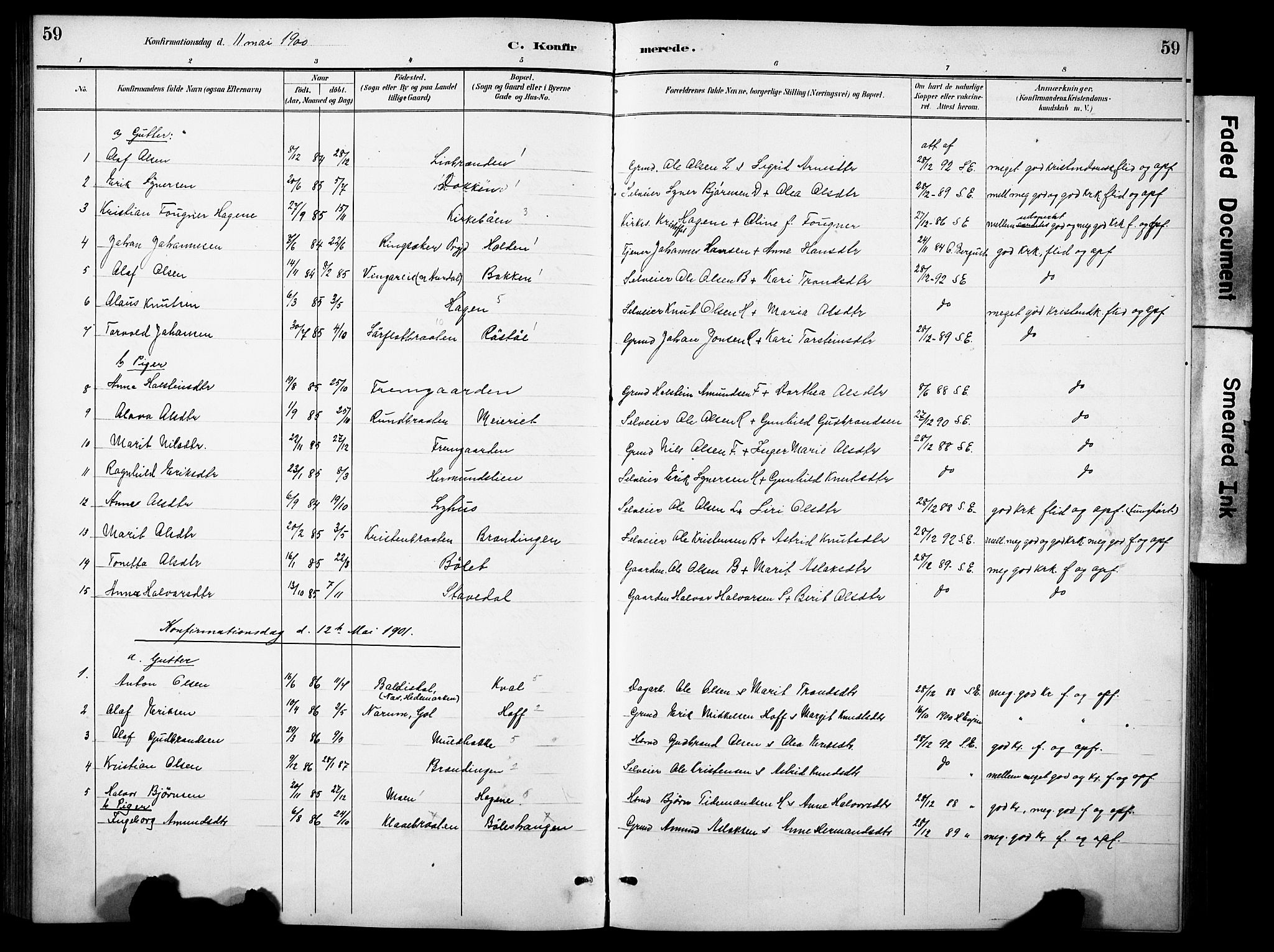 Sør-Aurdal prestekontor, SAH/PREST-128/H/Ha/Haa/L0010: Parish register (official) no. 10, 1886-1906, p. 59