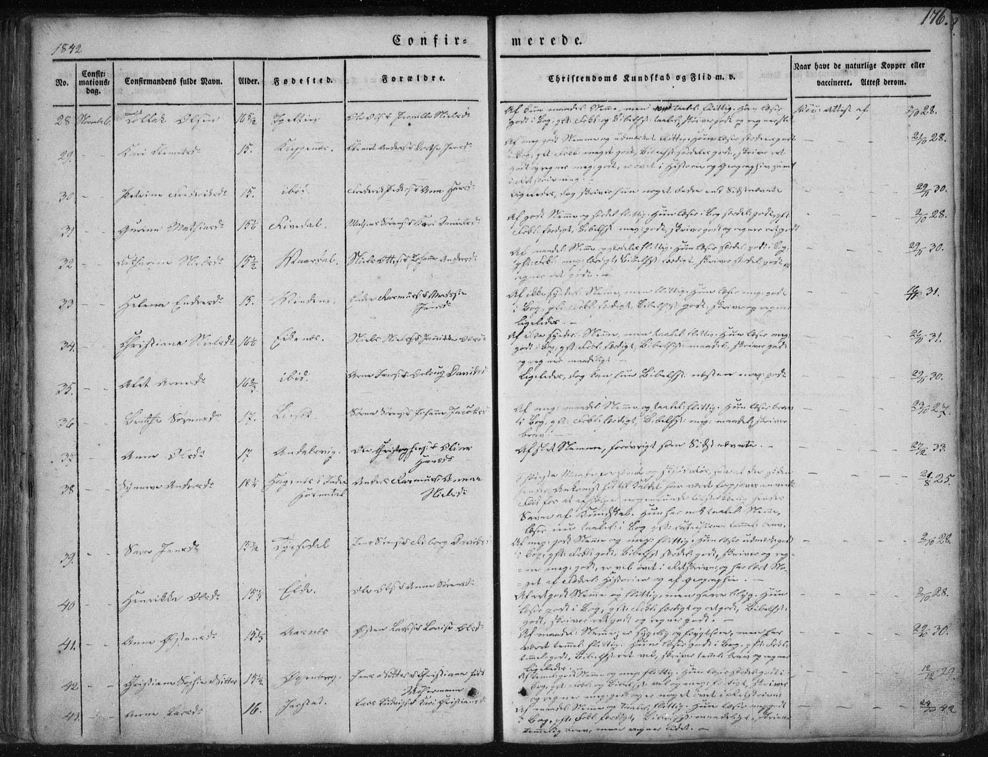 Fjaler sokneprestembete, AV/SAB-A-79801/H/Haa/Haaa/L0006: Parish register (official) no. A 6, 1835-1884, p. 176