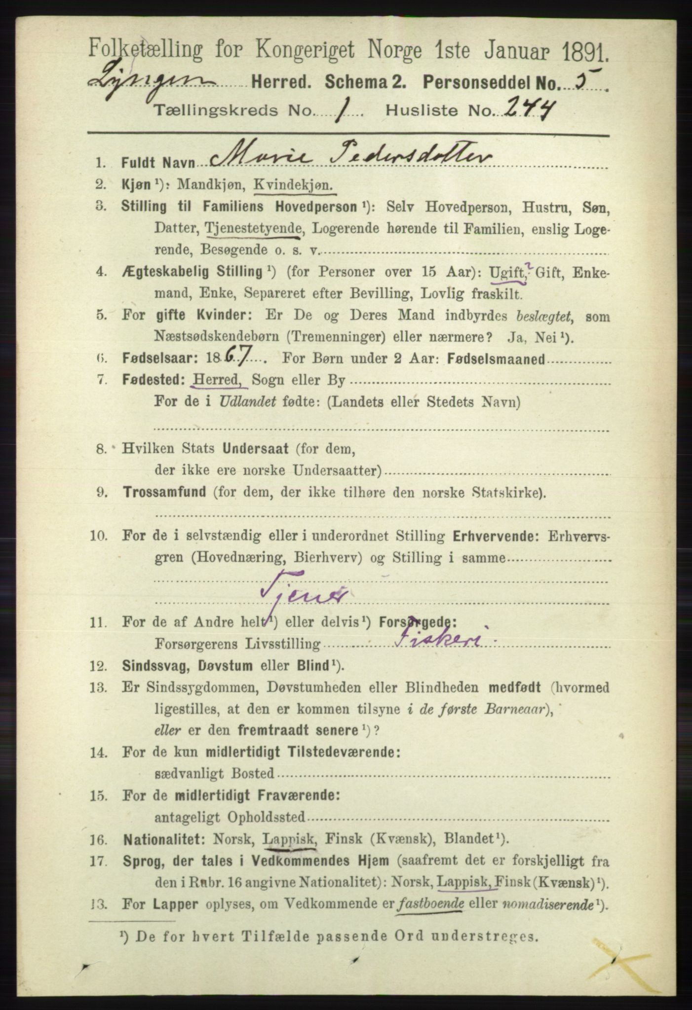 RA, 1891 census for 1938 Lyngen, 1891, p. 1902