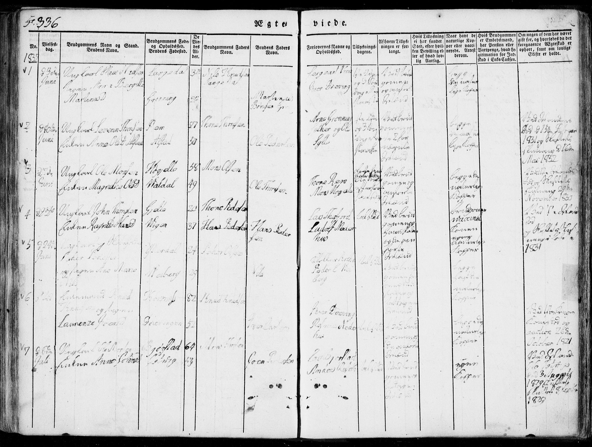 Ministerialprotokoller, klokkerbøker og fødselsregistre - Møre og Romsdal, AV/SAT-A-1454/519/L0248: Parish register (official) no. 519A07, 1829-1860, p. 336