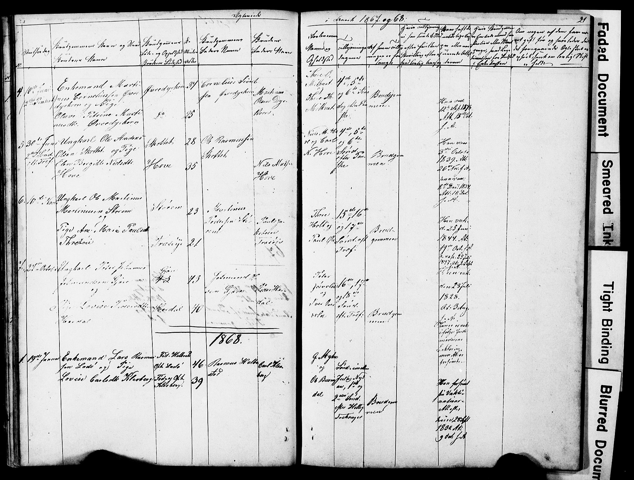 Ministerialprotokoller, klokkerbøker og fødselsregistre - Møre og Romsdal, AV/SAT-A-1454/521/L0301: Parish register (copy) no. 521C02, 1854-1881, p. 21