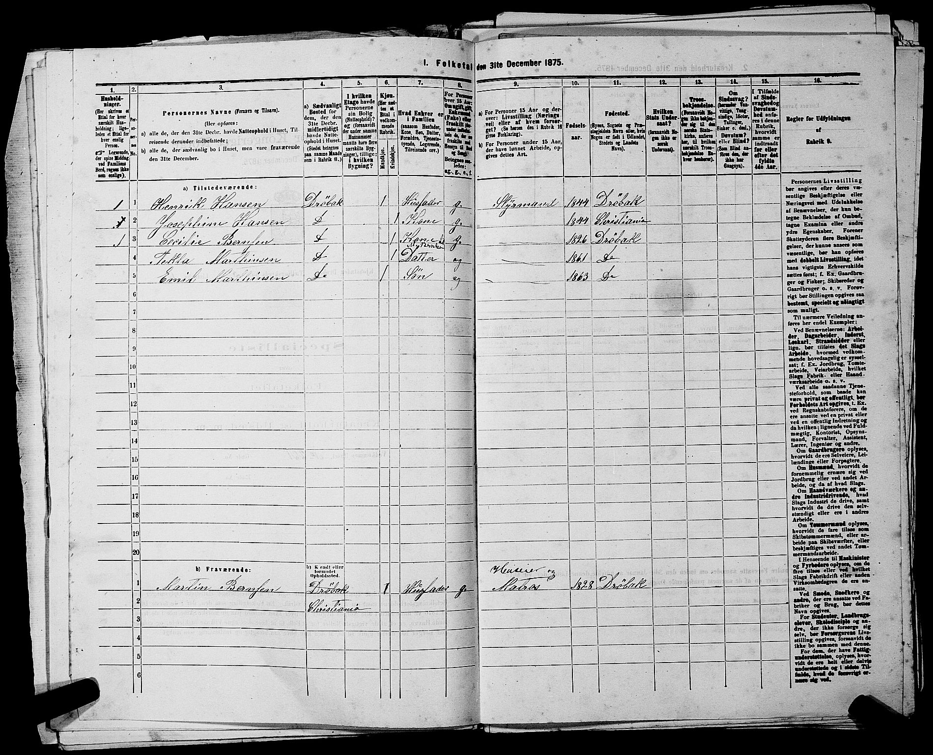 RA, 1875 census for 0203B Drøbak/Drøbak, 1875, p. 480