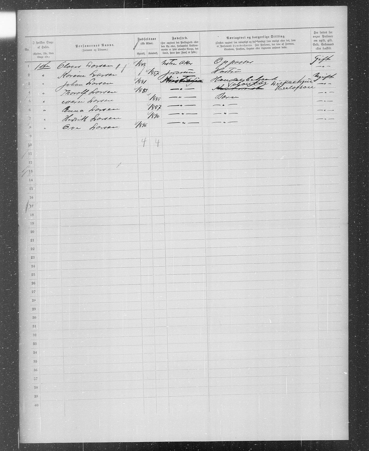 OBA, Municipal Census 1899 for Kristiania, 1899, p. 266