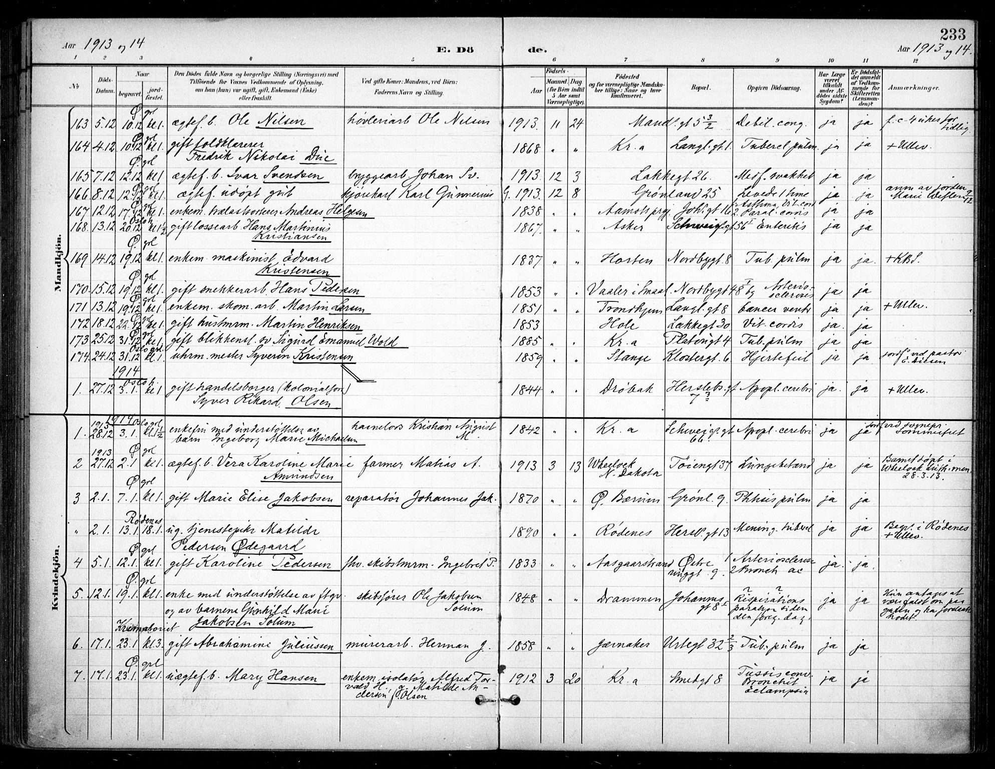 Grønland prestekontor Kirkebøker, SAO/A-10848/F/Fa/L0016: Parish register (official) no. 16, 1898-1918, p. 233