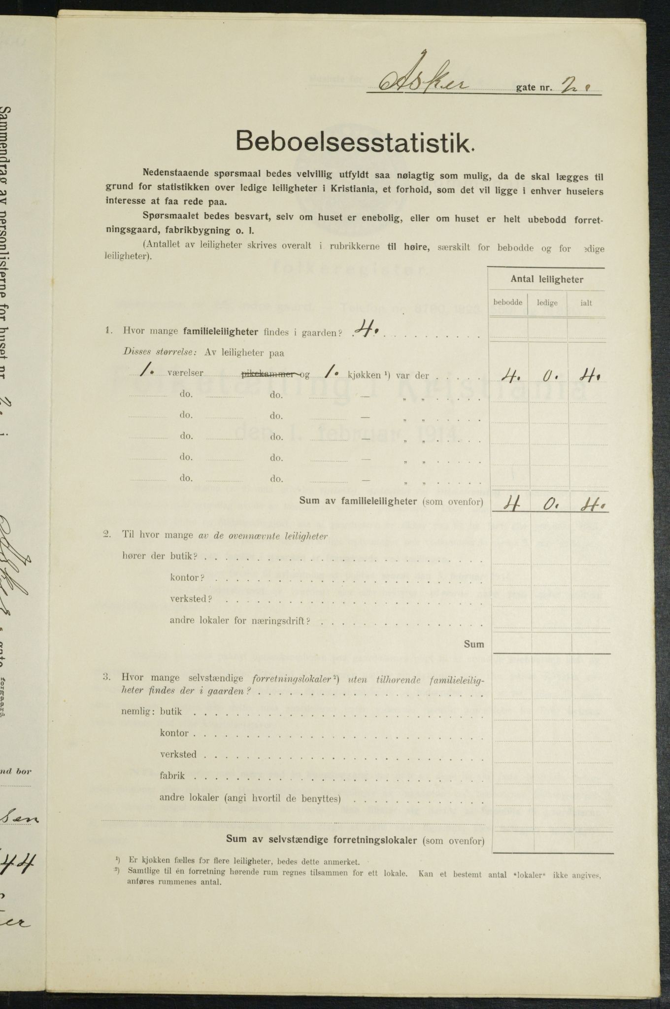 OBA, Municipal Census 1914 for Kristiania, 1914, p. 2516