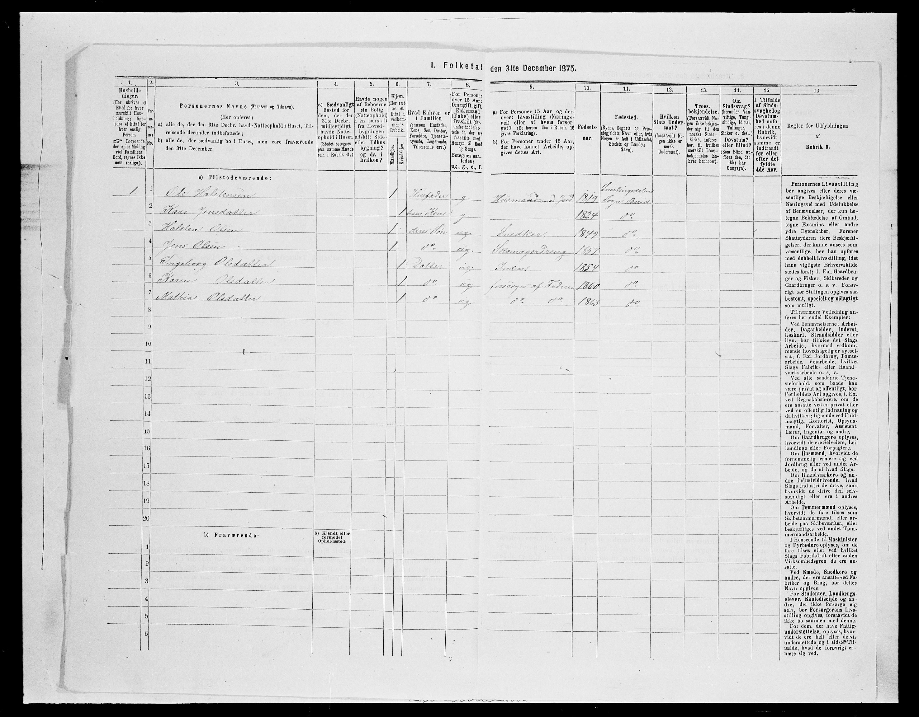 SAH, 1875 census for 0525P Biri, 1875, p. 948