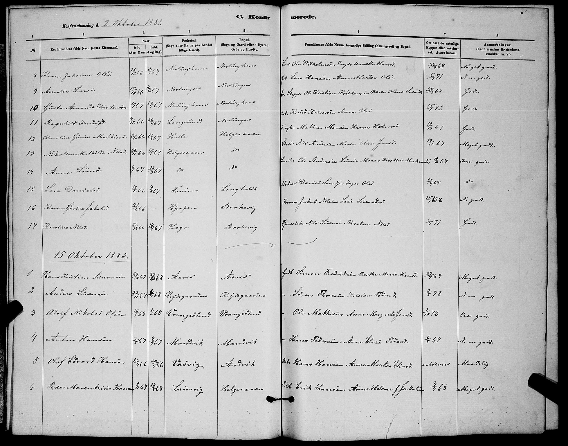 Brunlanes kirkebøker, SAKO/A-342/G/Gb/L0002: Parish register (copy) no. II 2, 1878-1902