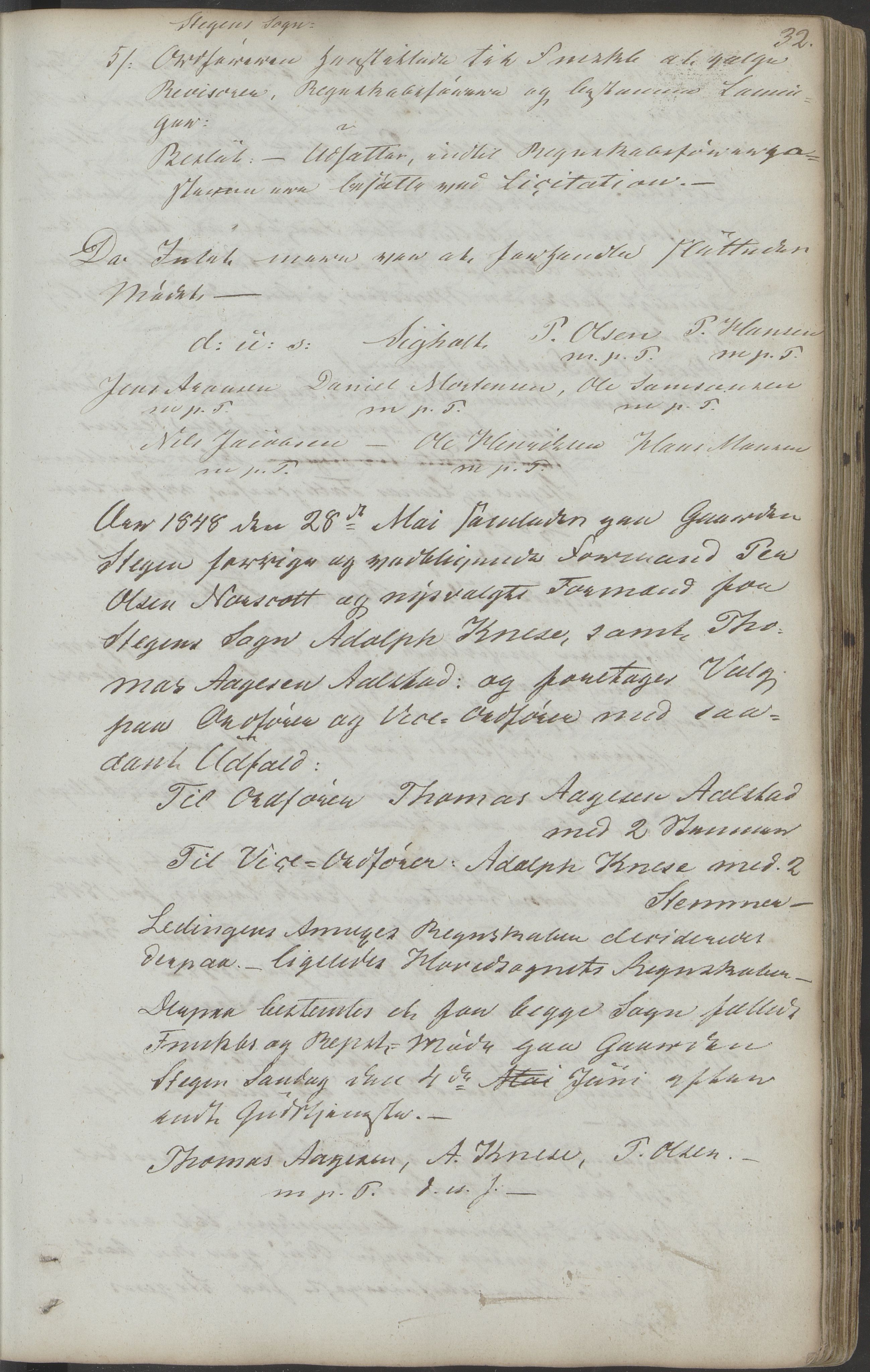 Steigen kommune. Formannskap, AIN/K-18480.150/100/L0001: Møtebok, 1838-1882, p. 32