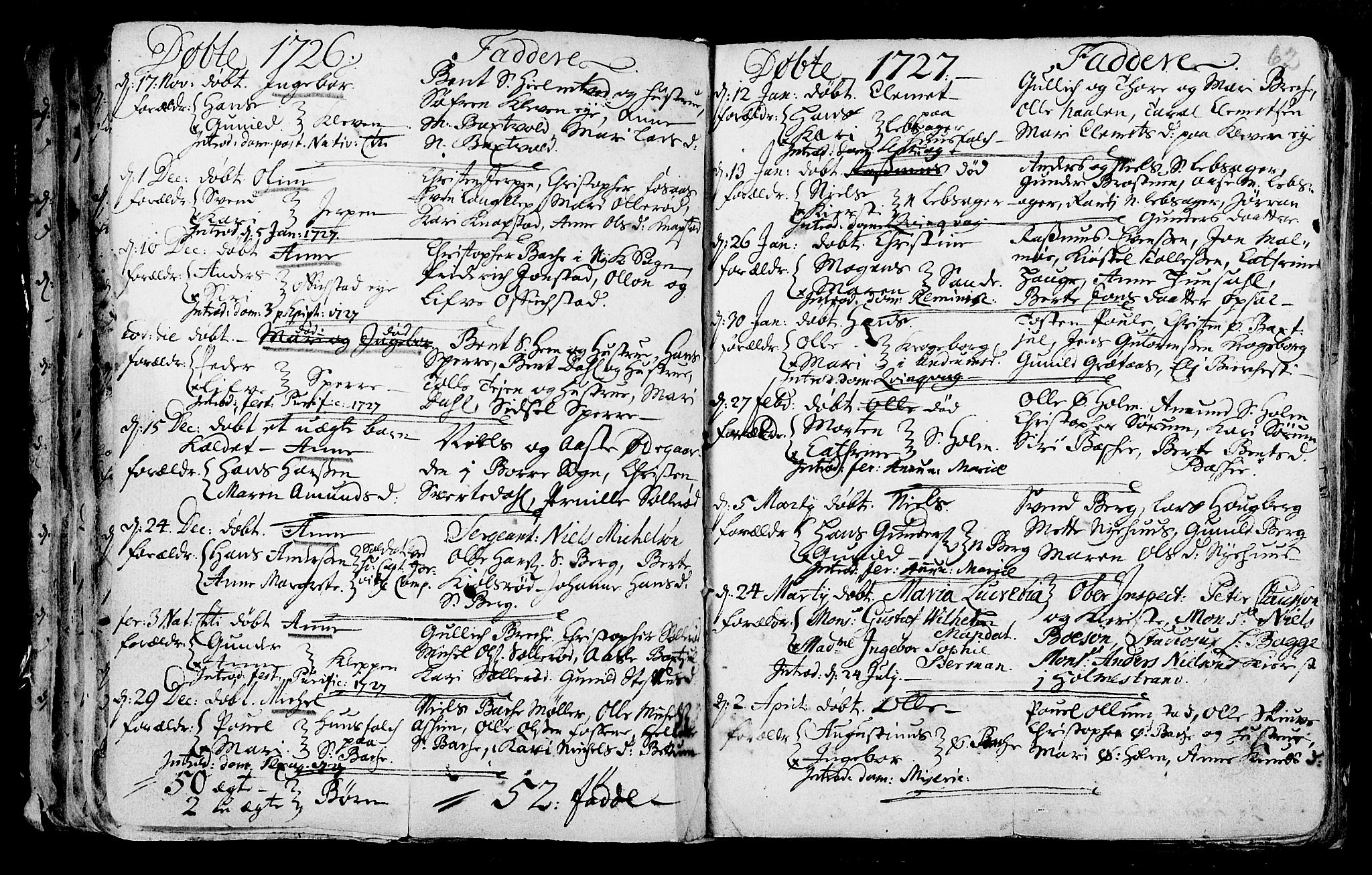 Våle kirkebøker, AV/SAKO-A-334/F/Fa/L0002: Parish register (official) no. I 2, 1705-1732, p. 62