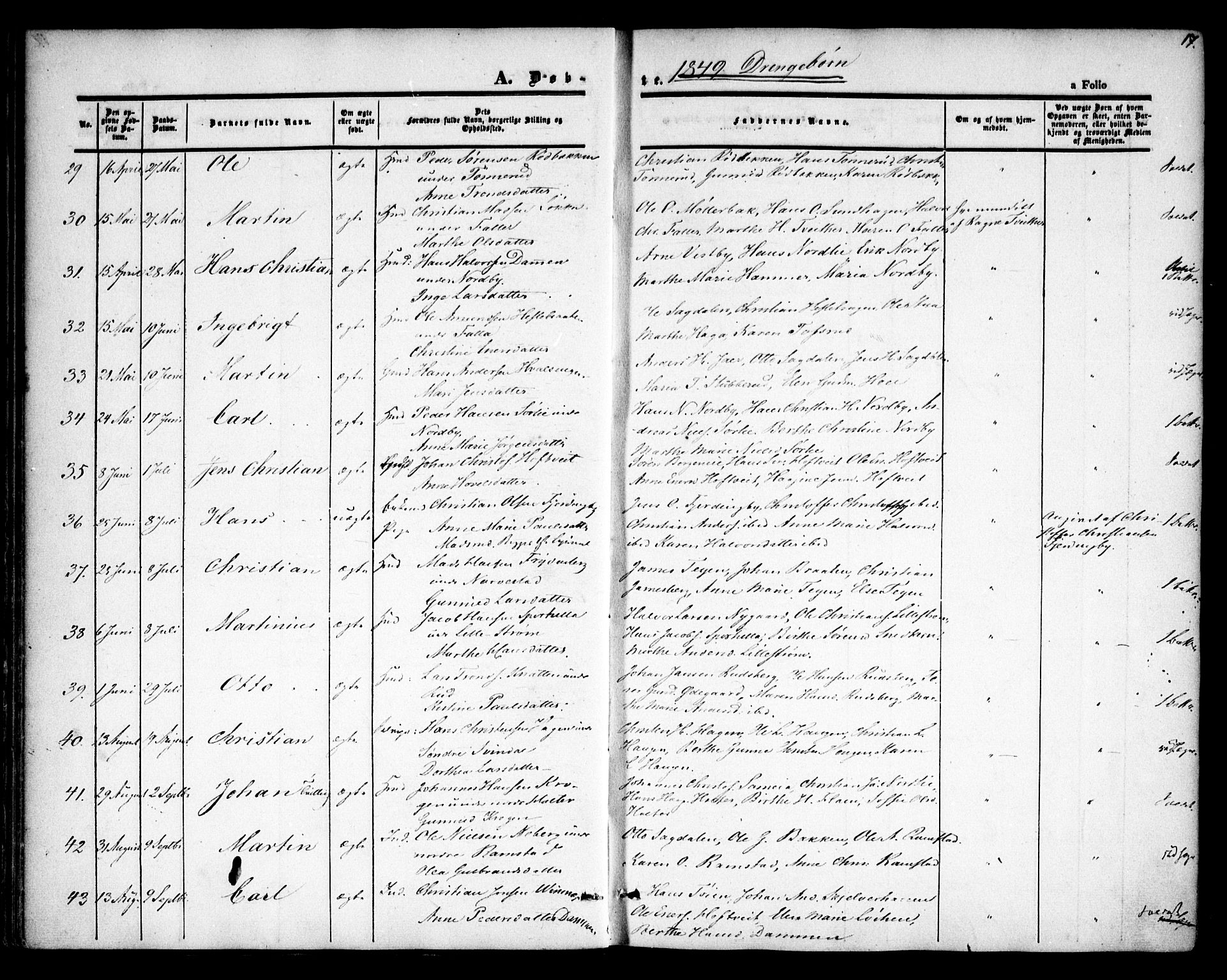 Fet prestekontor Kirkebøker, SAO/A-10370a/F/Fa/L0010: Parish register (official) no. I 10, 1847-1859, p. 17