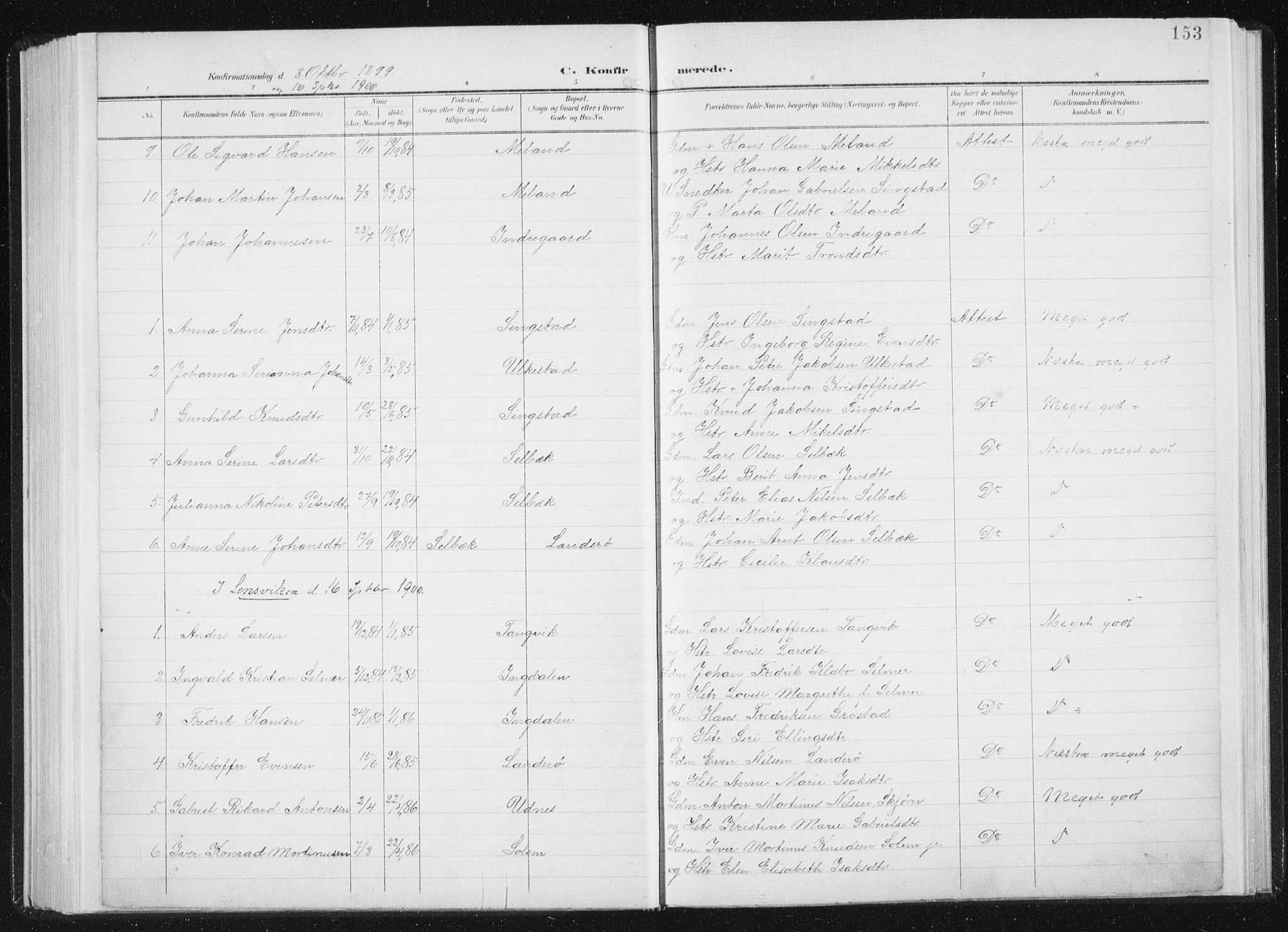 Ministerialprotokoller, klokkerbøker og fødselsregistre - Sør-Trøndelag, SAT/A-1456/647/L0635: Parish register (official) no. 647A02, 1896-1911, p. 153