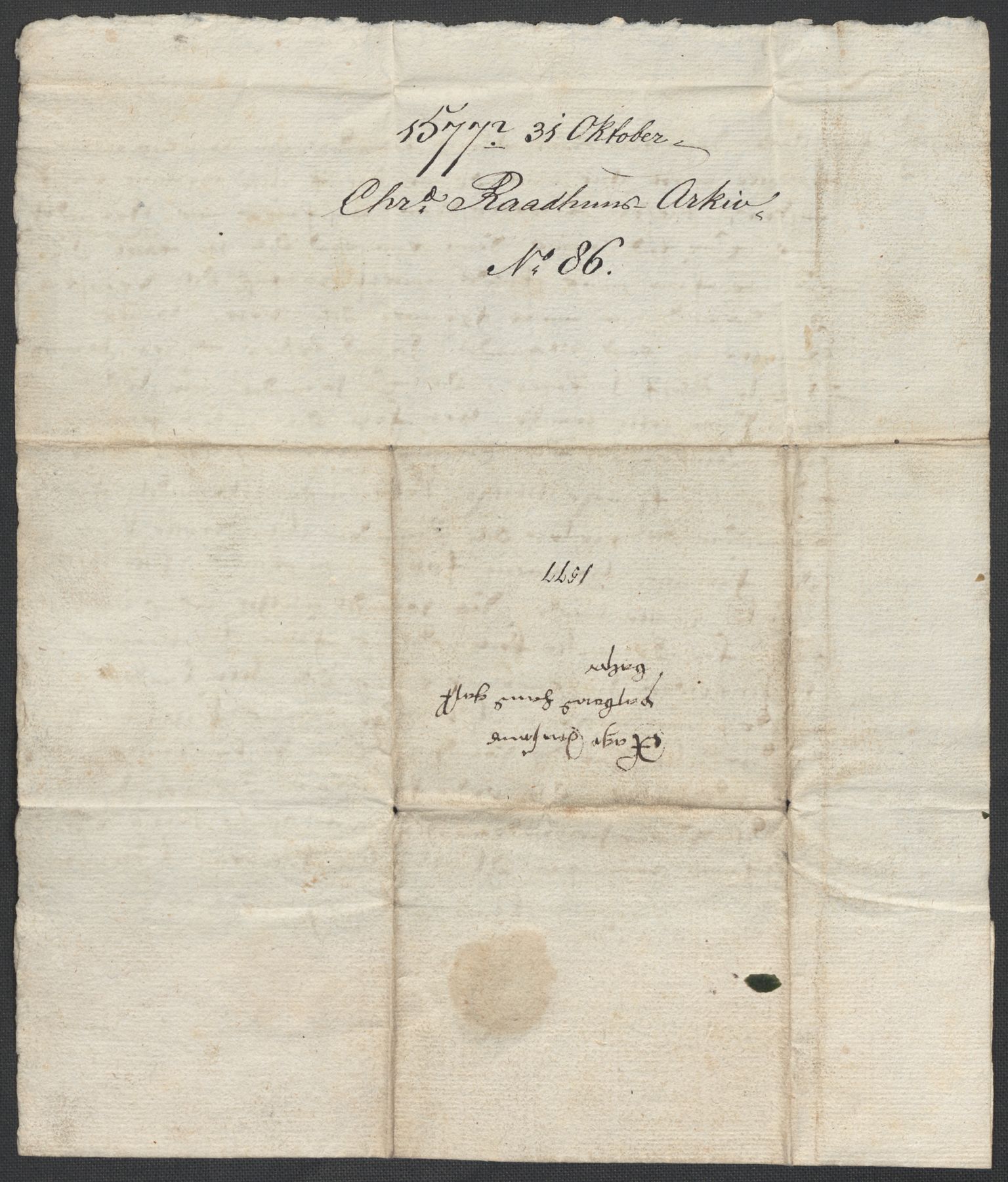 Riksarkivets diplomsamling, AV/RA-EA-5965/F02/L0079: Dokumenter, 1576-1577, p. 85