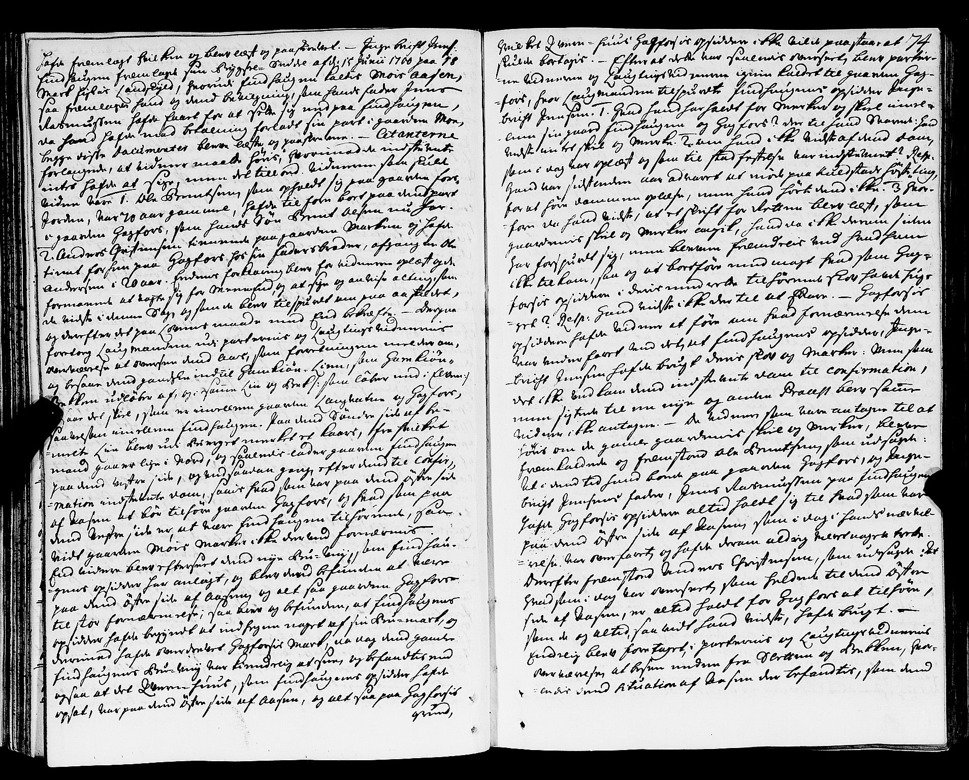 Nordland og Finnmarks lagstol, AV/SAT-A-5608/X/L0006: Justisprotokoll, 1730-1740, p. 73b-74a