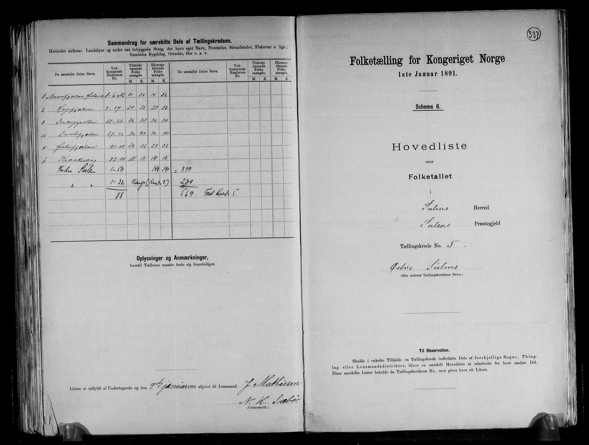 RA, 1891 census for 1412 Solund, 1891, p. 15