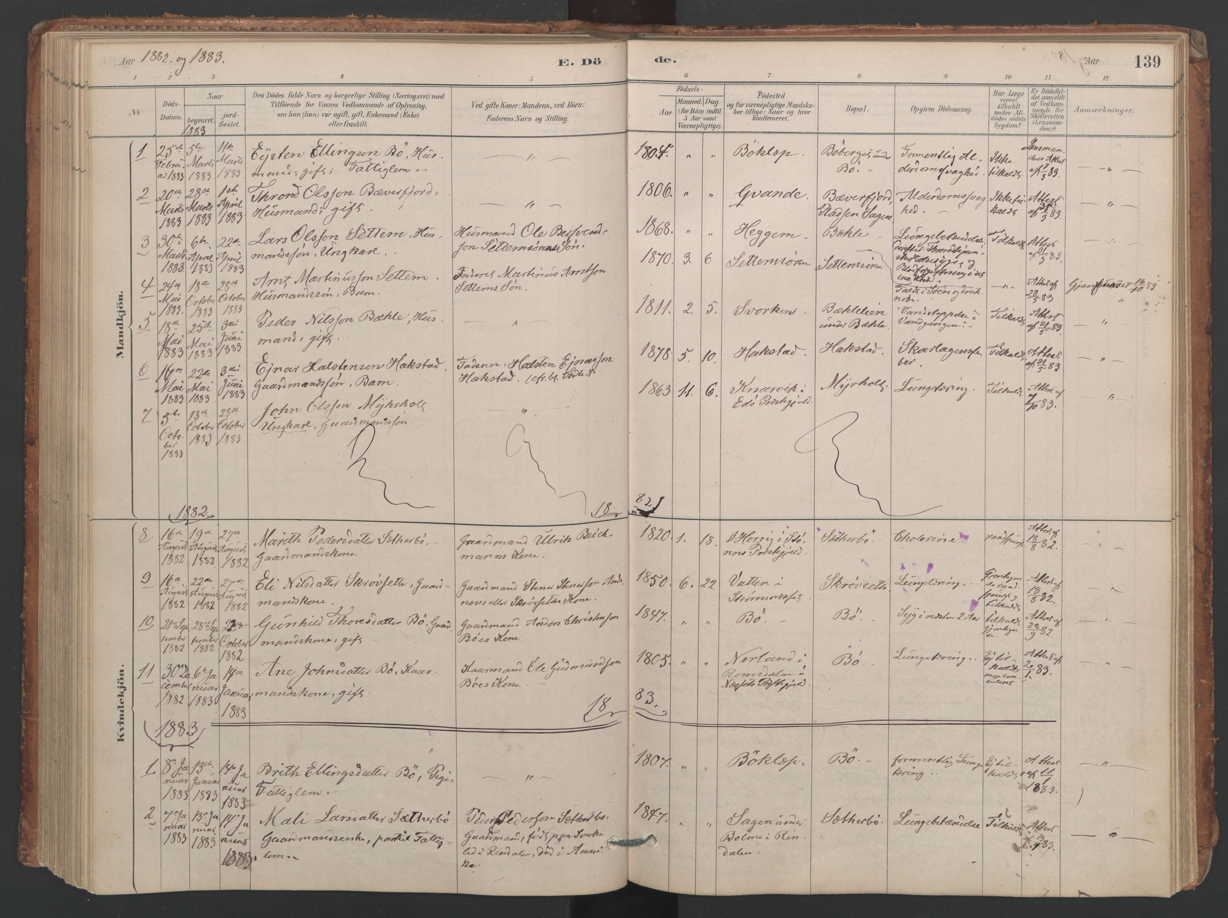 Ministerialprotokoller, klokkerbøker og fødselsregistre - Møre og Romsdal, AV/SAT-A-1454/594/L1036: Parish register (official) no. 594A02 (?), 1879-1910, p. 139