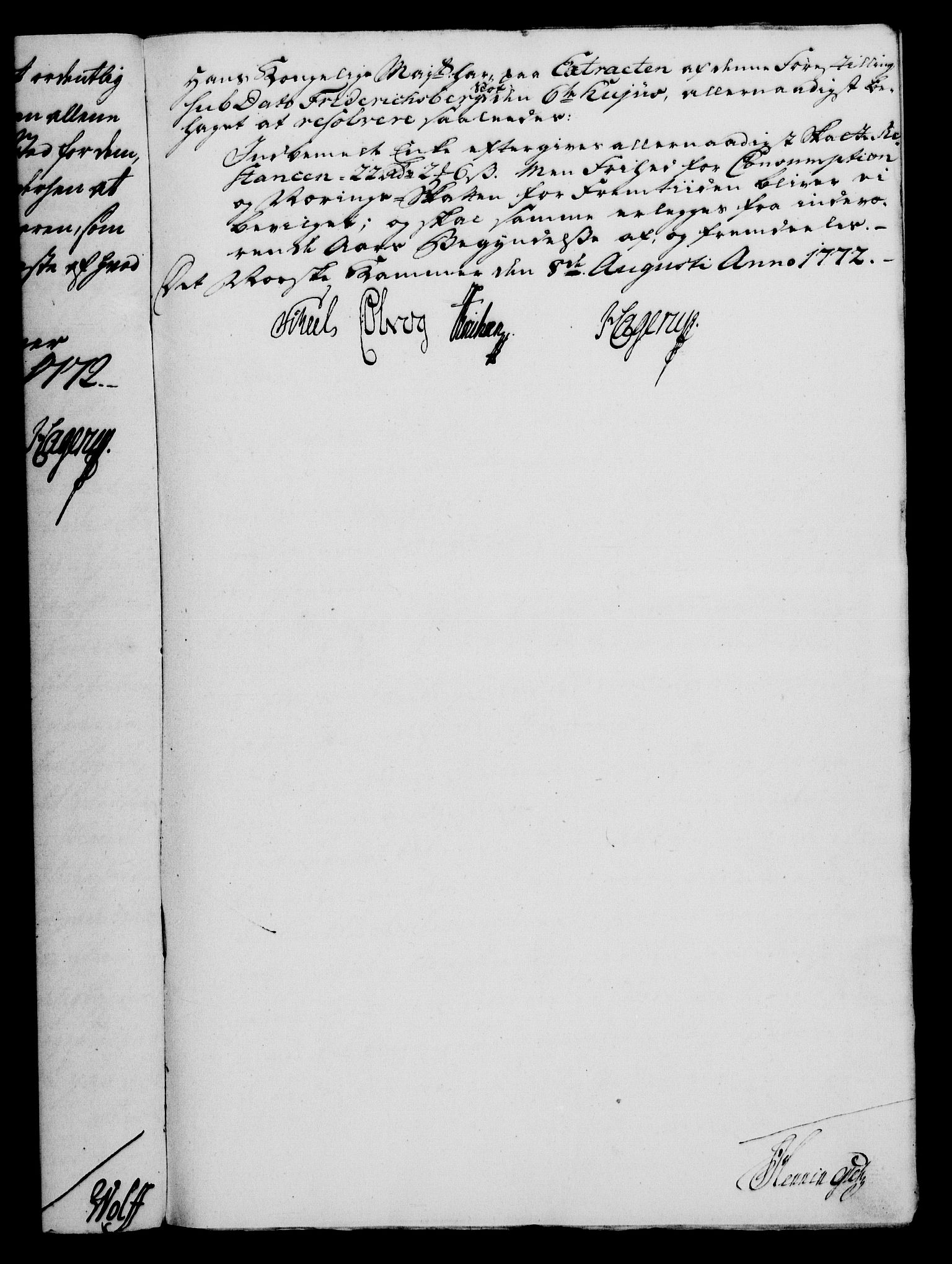 Rentekammeret, Kammerkanselliet, AV/RA-EA-3111/G/Gf/Gfa/L0054: Norsk relasjons- og resolusjonsprotokoll (merket RK 52.54), 1771-1772, p. 523