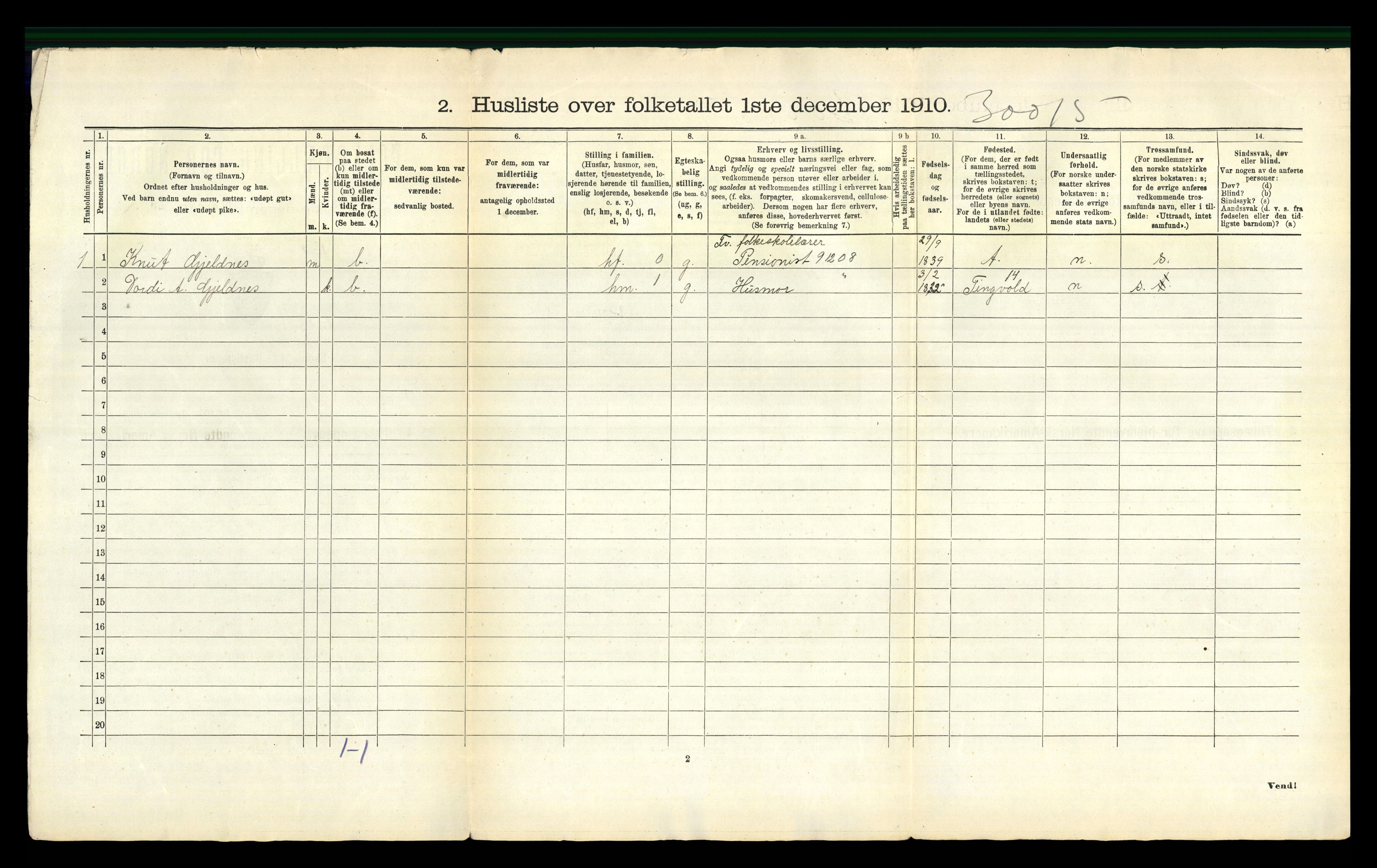 RA, 1910 census for Stangvik, 1910, p. 37