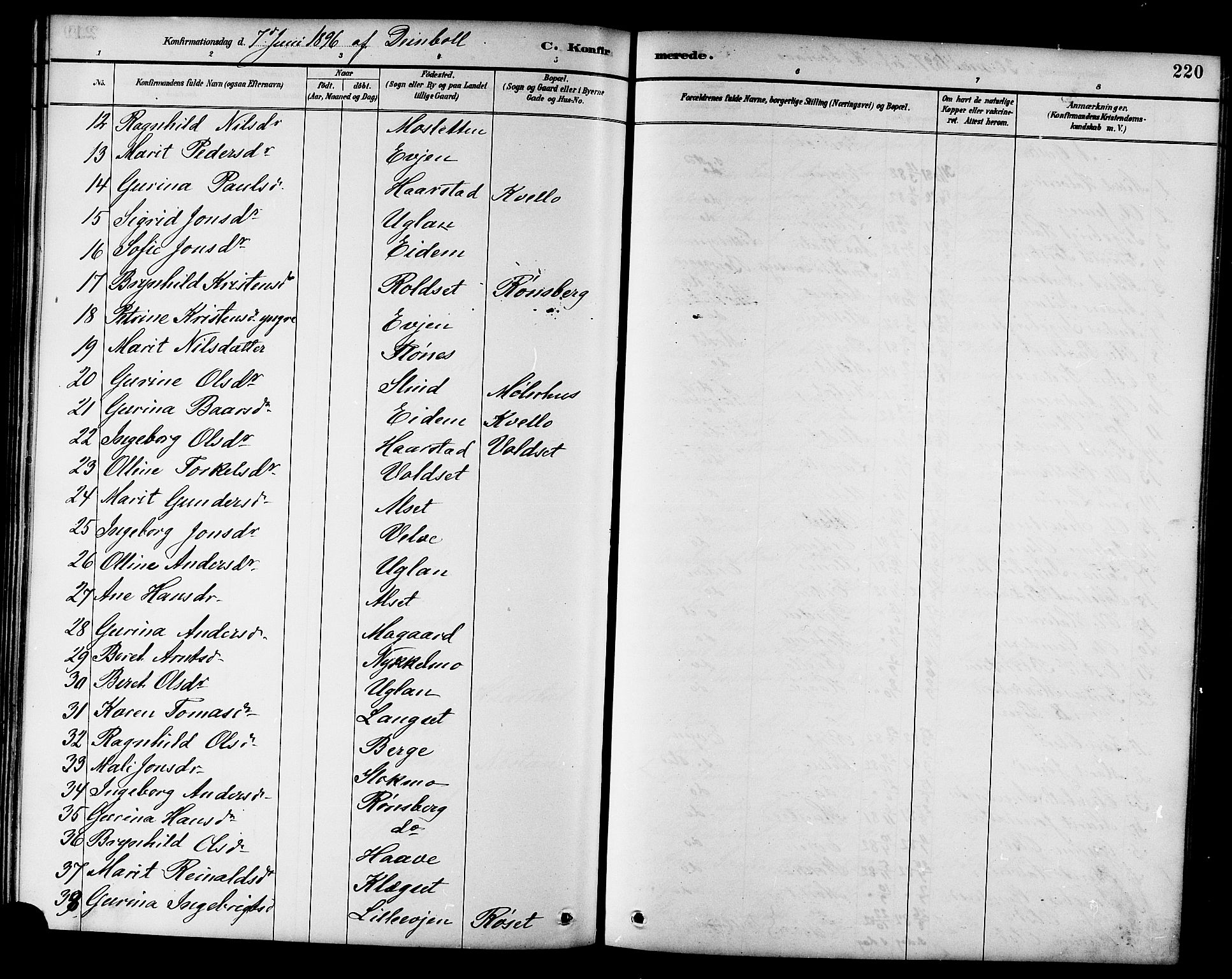 Ministerialprotokoller, klokkerbøker og fødselsregistre - Sør-Trøndelag, SAT/A-1456/695/L1157: Parish register (copy) no. 695C08, 1889-1913, p. 220