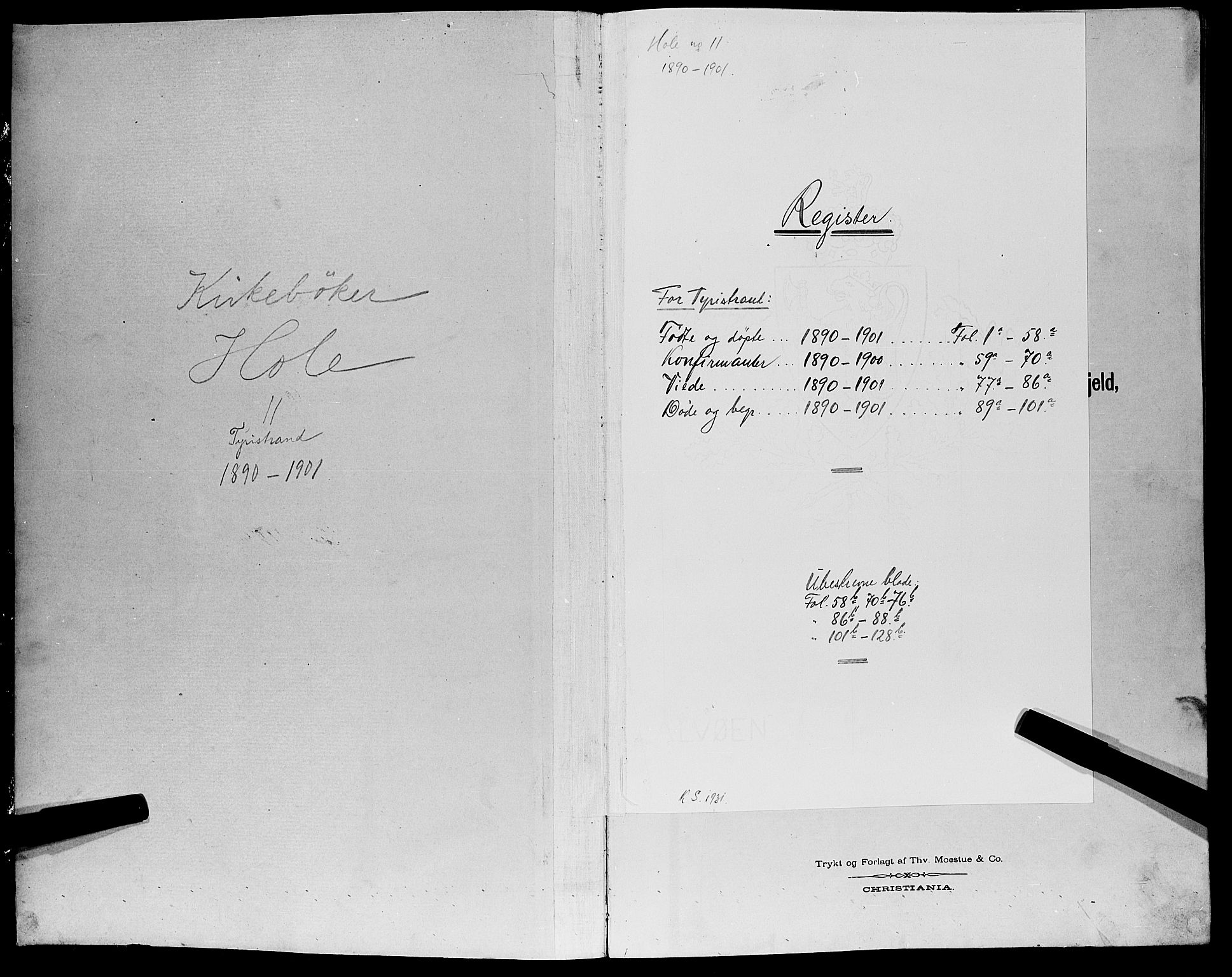 Hole kirkebøker, AV/SAKO-A-228/G/Gb/L0003: Parish register (copy) no. II 3, 1890-1901