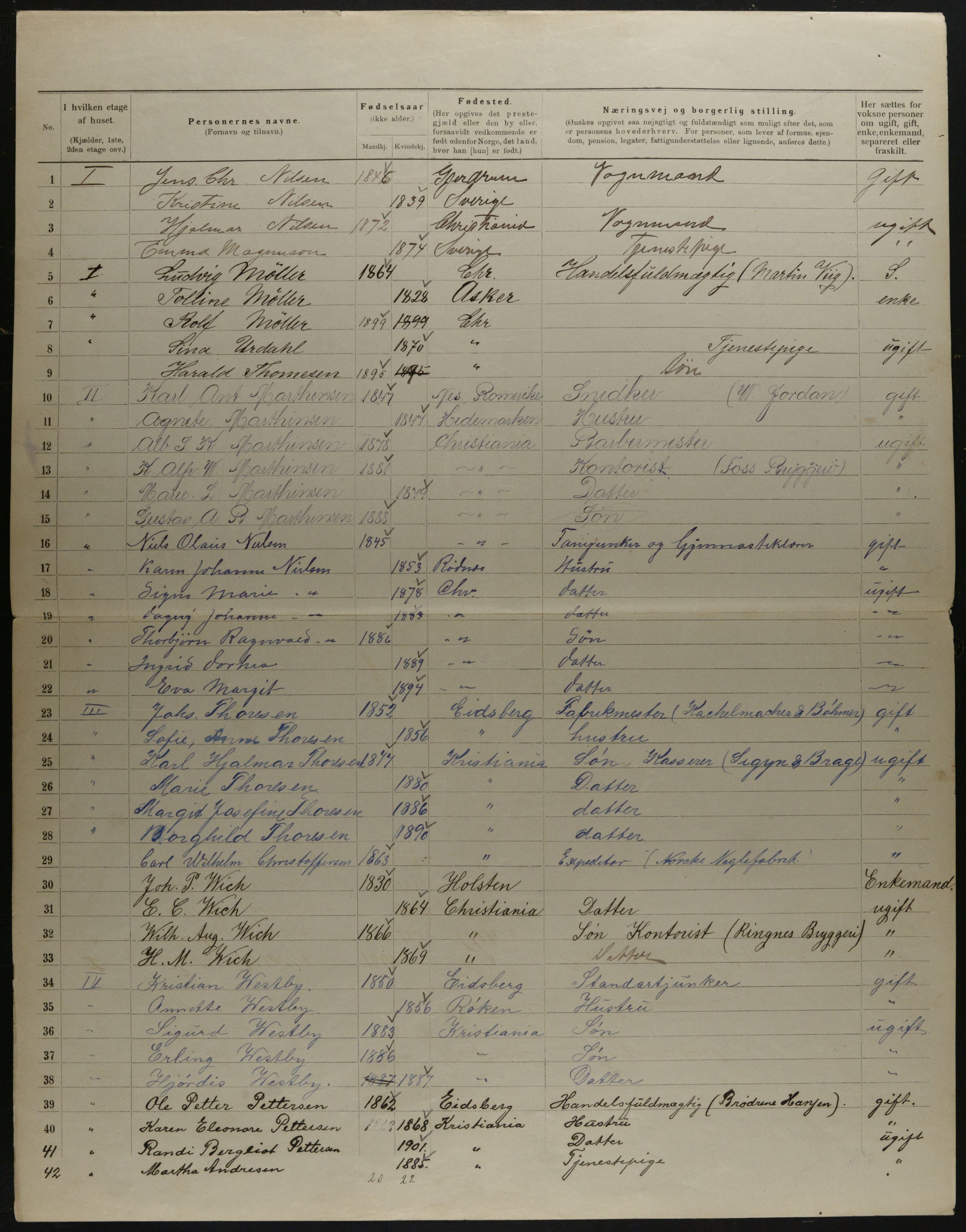 OBA, Municipal Census 1901 for Kristiania, 1901, p. 16251