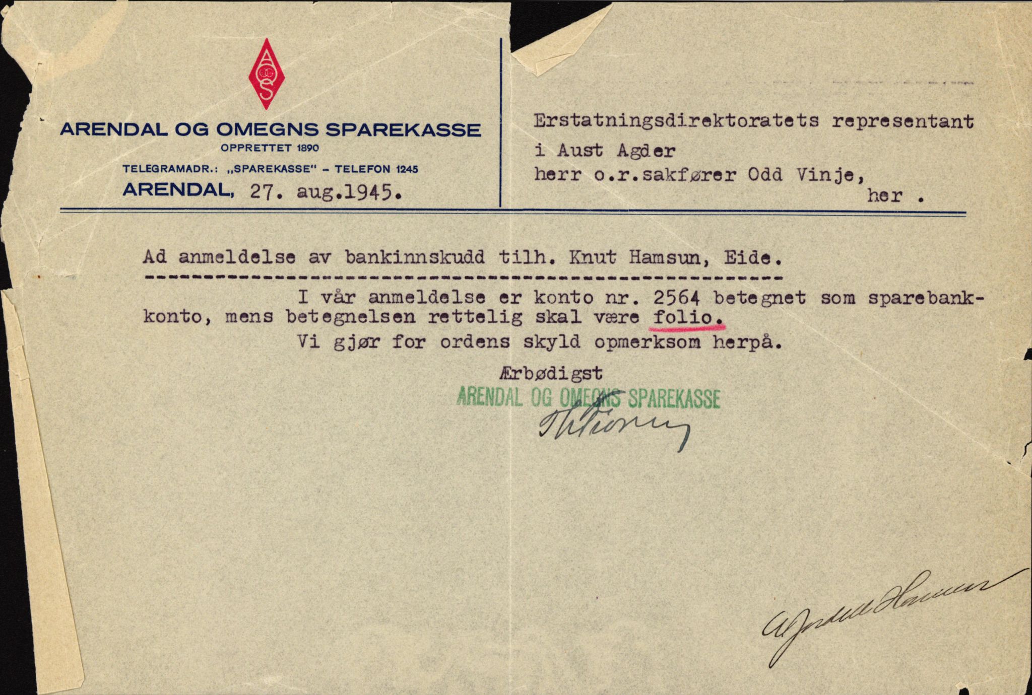 Landssvikarkivet, Arendal politikammer, AV/RA-S-3138-25/D/Dc, 1945-1951, p. 647