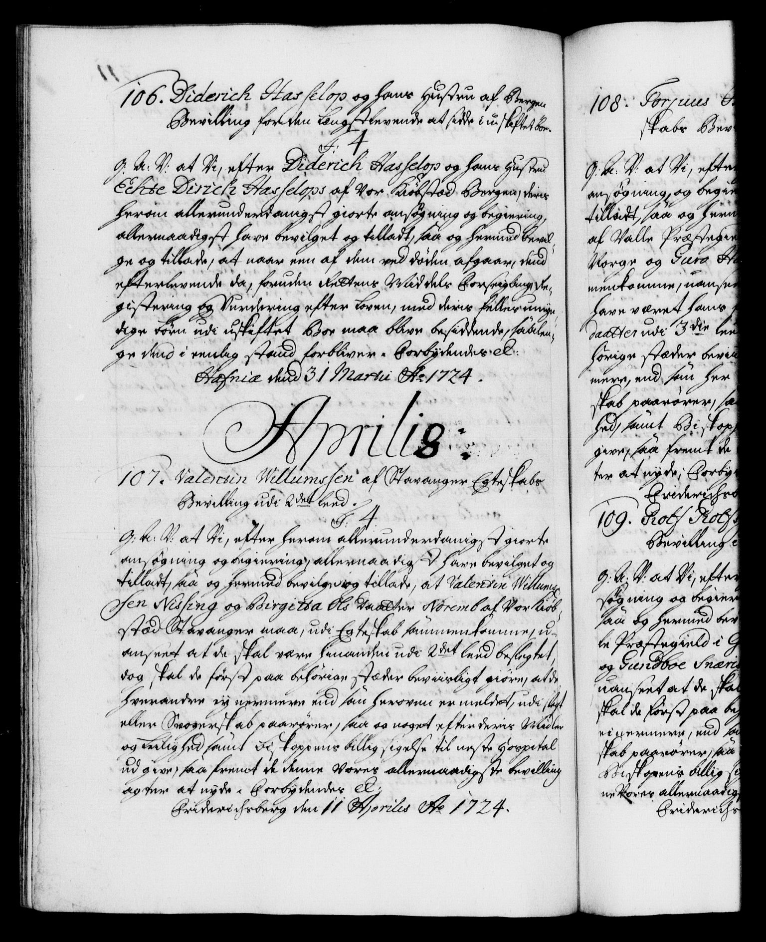 Danske Kanselli 1572-1799, AV/RA-EA-3023/F/Fc/Fca/Fcaa/L0024: Norske registre, 1723-1725, p. 311b