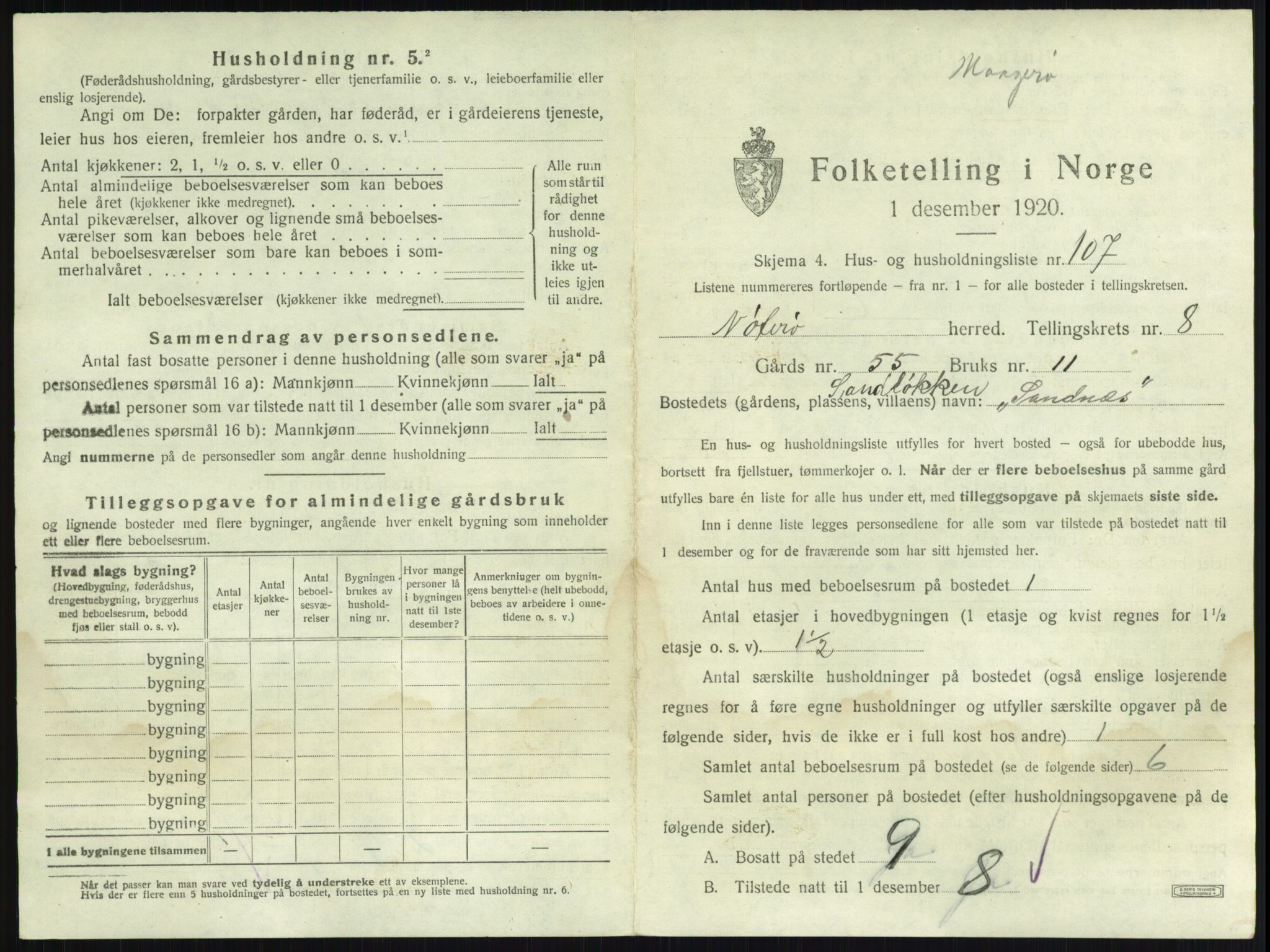 SAKO, 1920 census for Nøtterøy, 1920, p. 1715