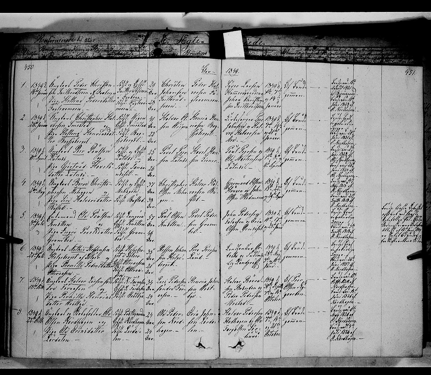 Trysil prestekontor, AV/SAH-PREST-046/H/Ha/Haa/L0004: Parish register (official) no. 4 /1, 1842-1850, p. 450-451