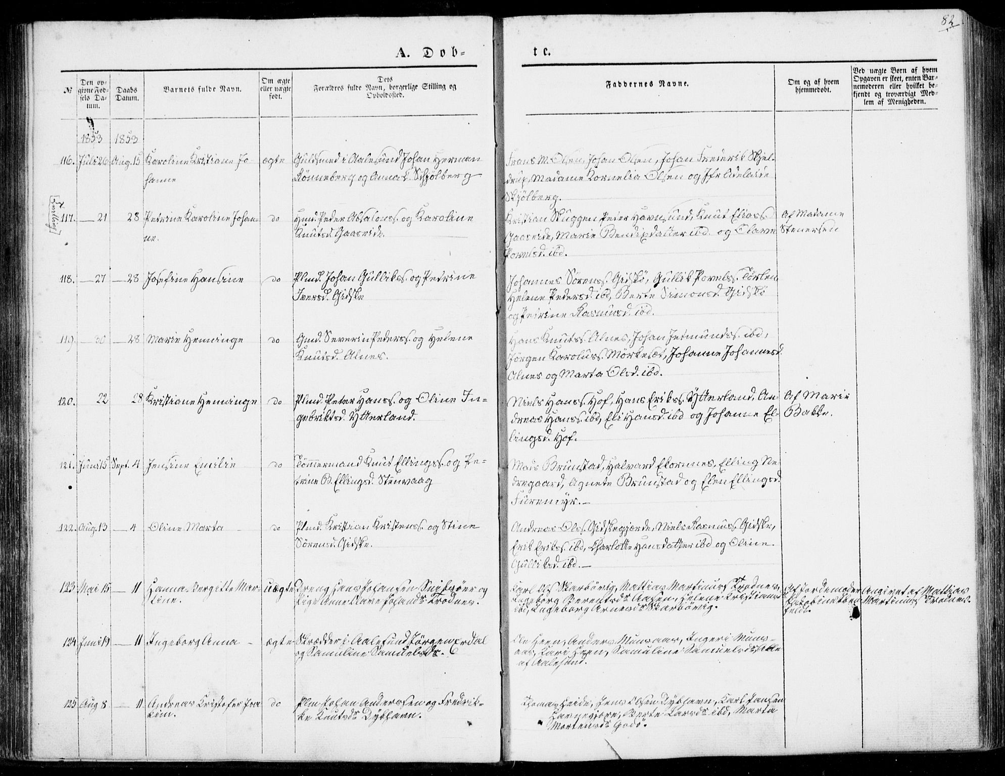 Ministerialprotokoller, klokkerbøker og fødselsregistre - Møre og Romsdal, AV/SAT-A-1454/528/L0397: Parish register (official) no. 528A08, 1848-1858, p. 82